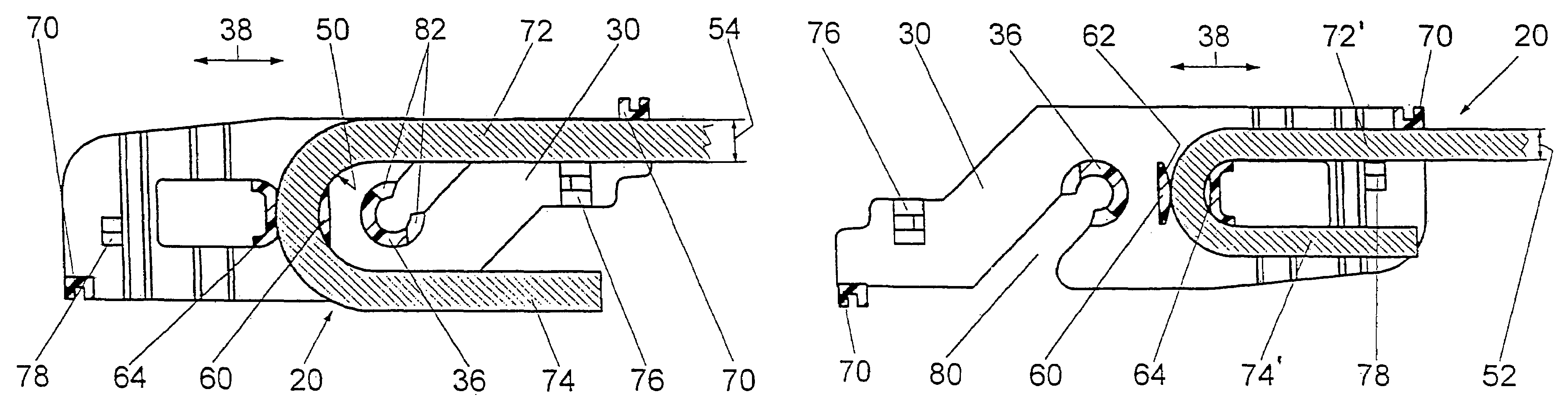 Support for the joint hinge of wiper blade