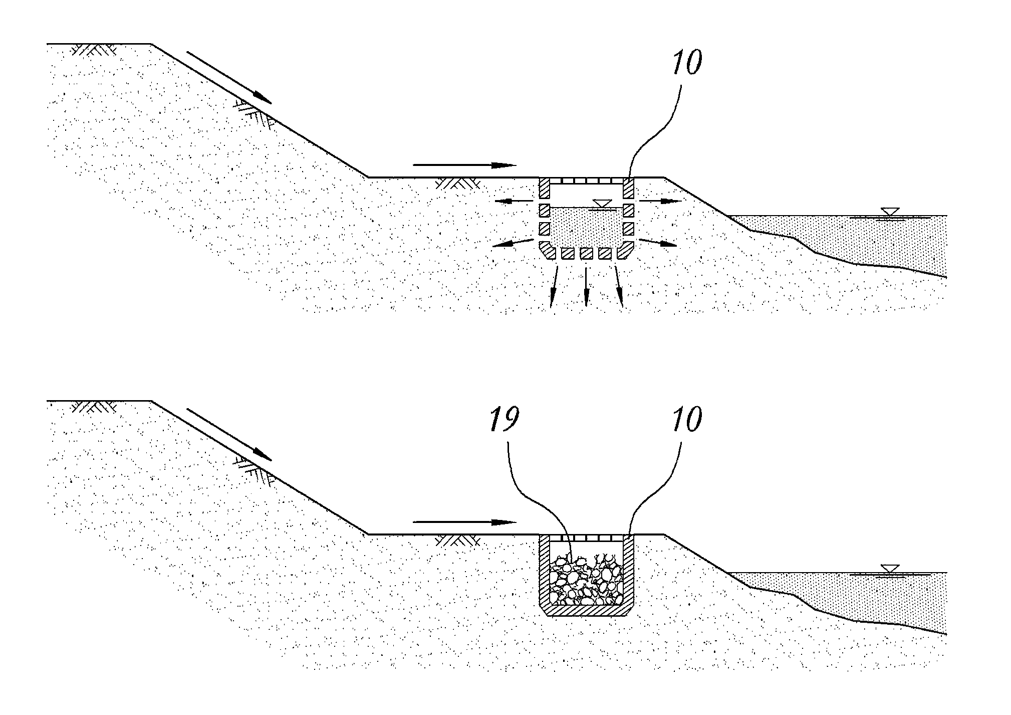 Plantation type non-point pollution treatment ditch