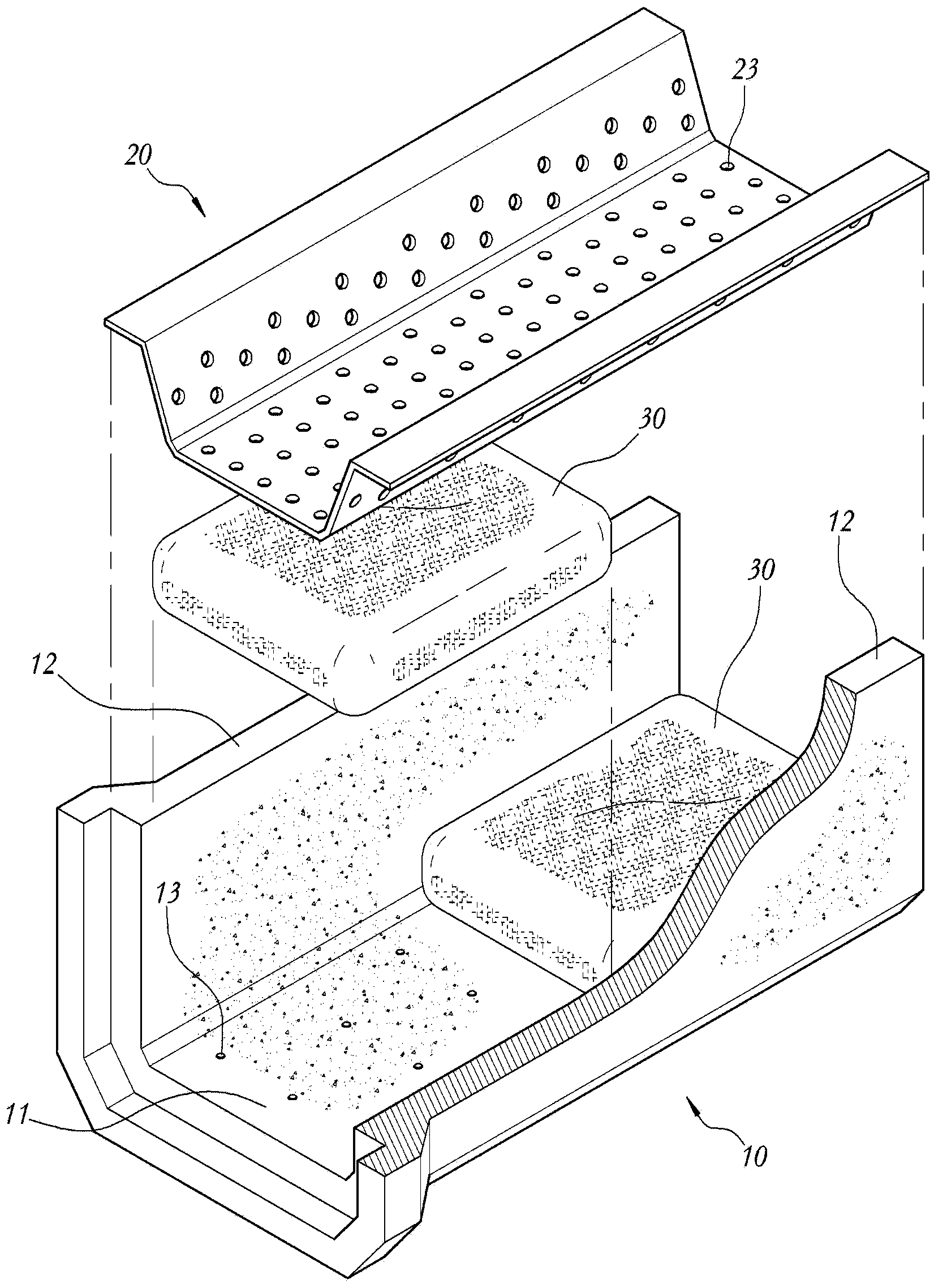 Plantation type non-point pollution treatment ditch