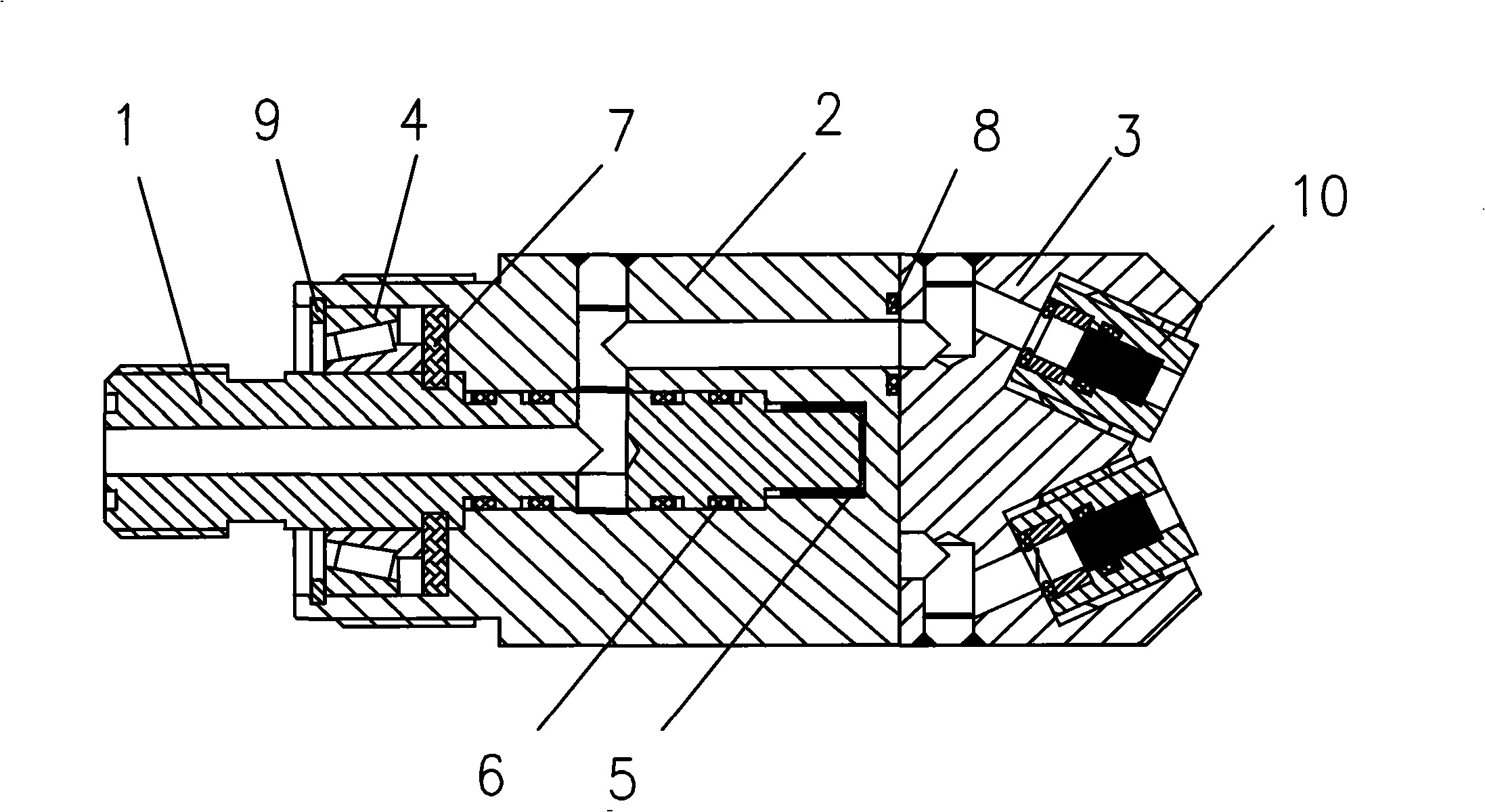 Pre-mixed abrasive high pressure water-jet system rotary pipe joint structure