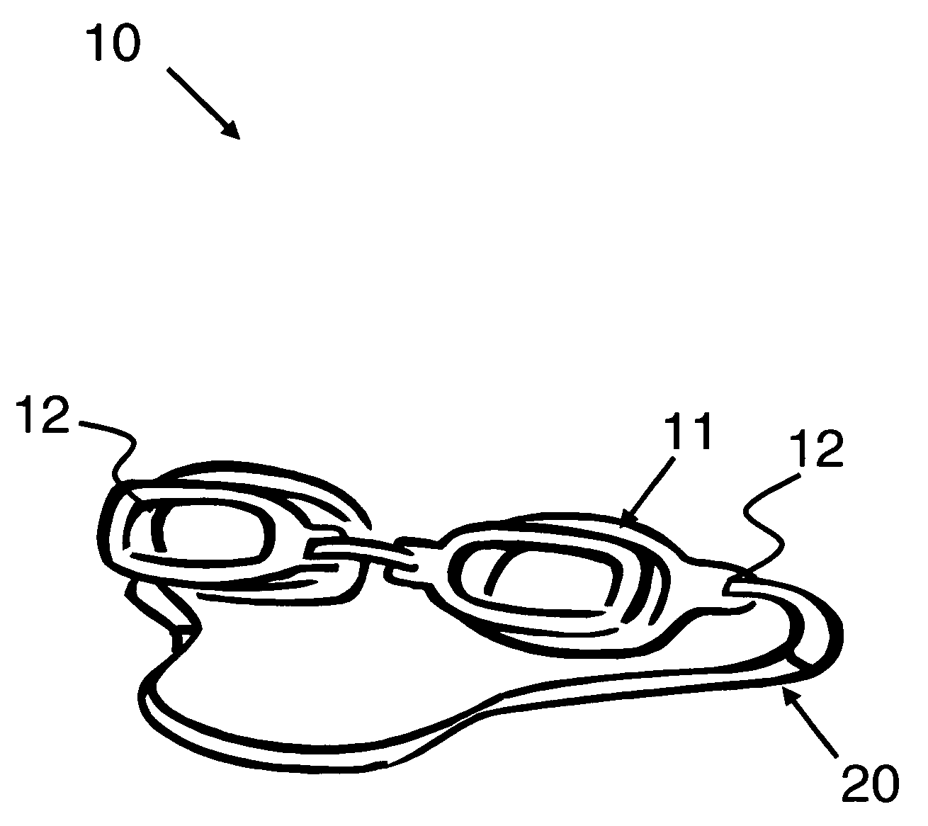 Swim goggles fastener system