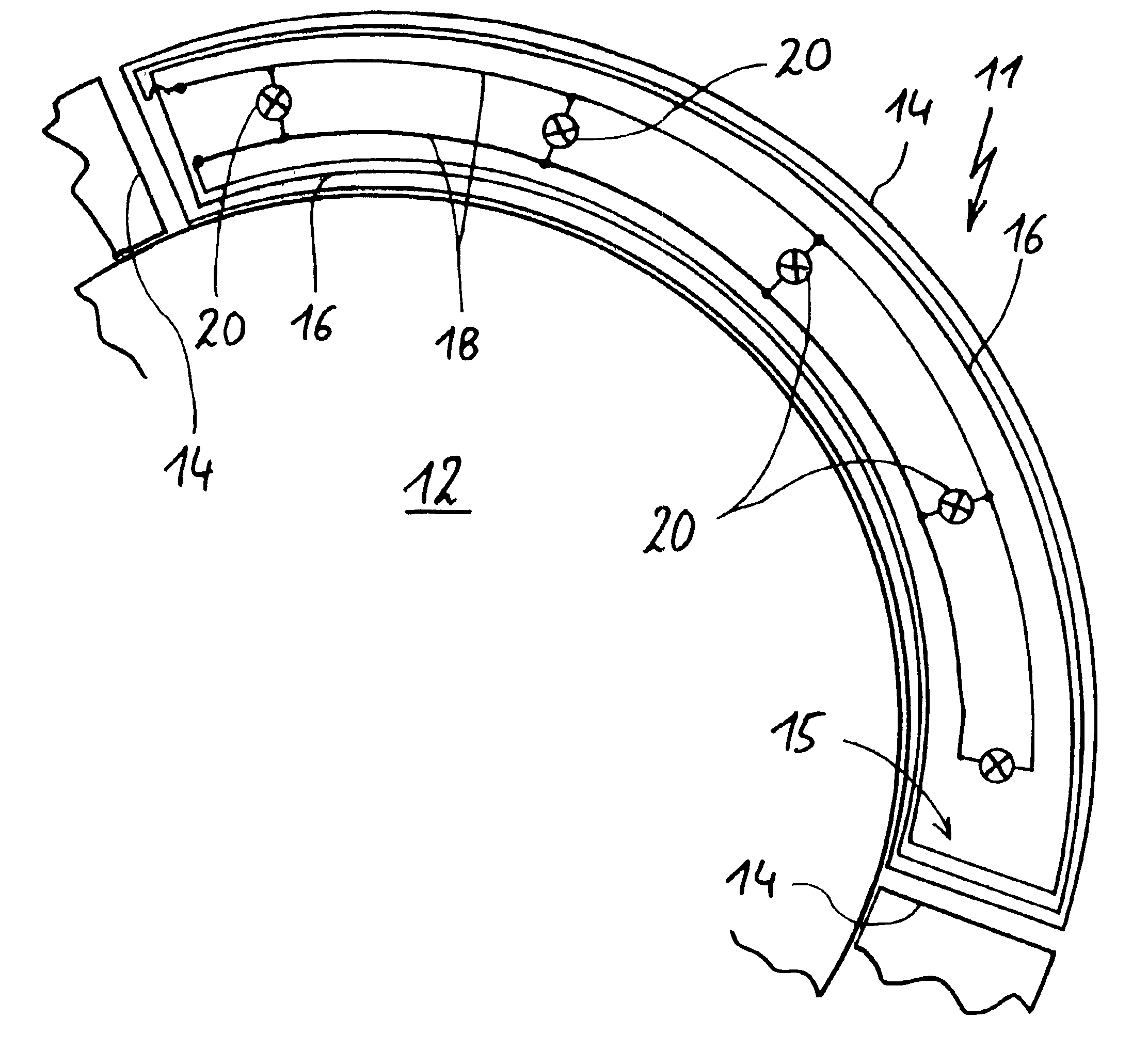 Apparatus for marking the operation of an induction coil by illumination