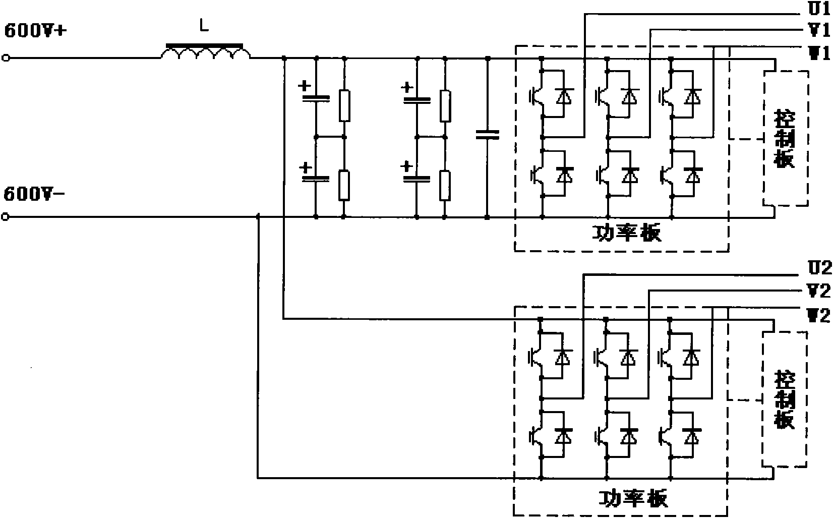 Integrated air conditioner frequency converter for air conditioner of electric passenger car