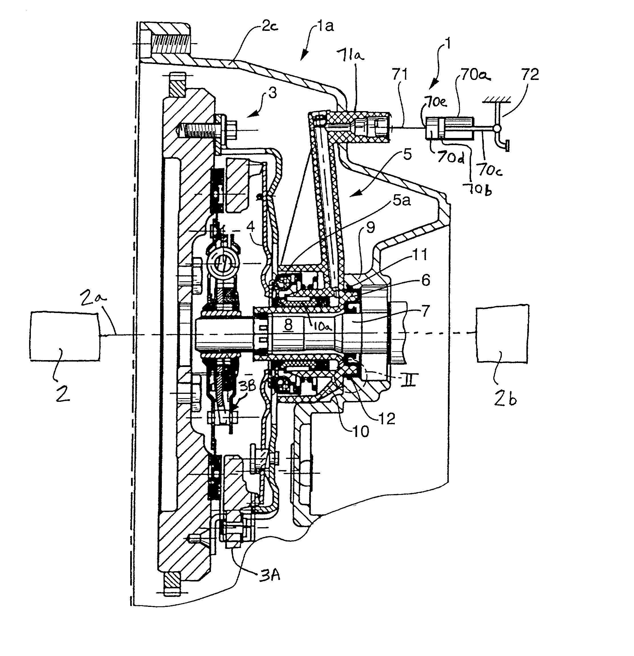 Hydraulic operating arrangement for clutches and the like