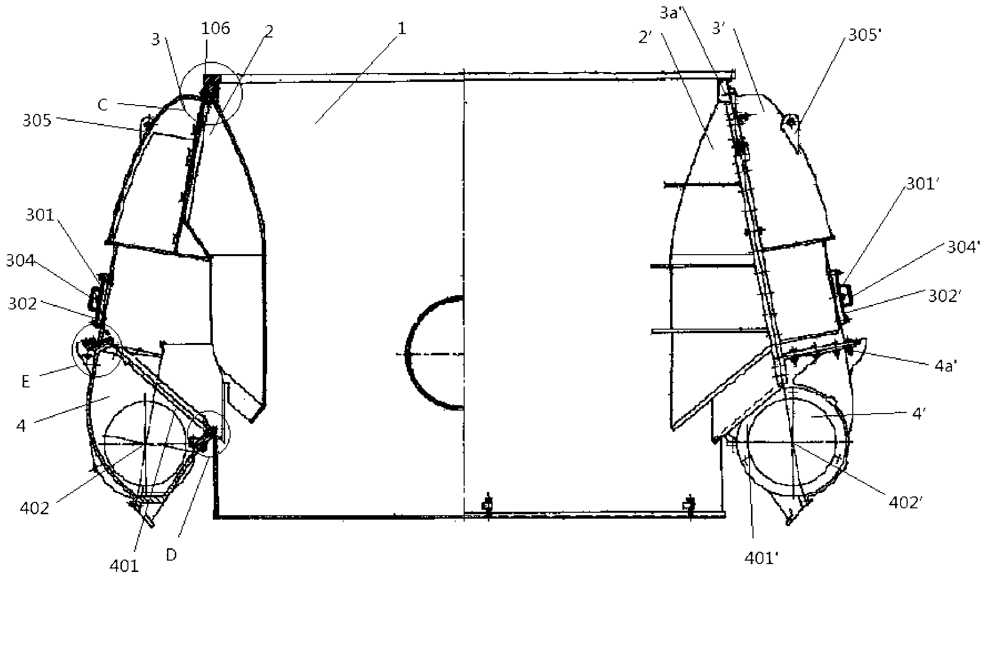 Installation structure of grinding roller casing of roller type grinder