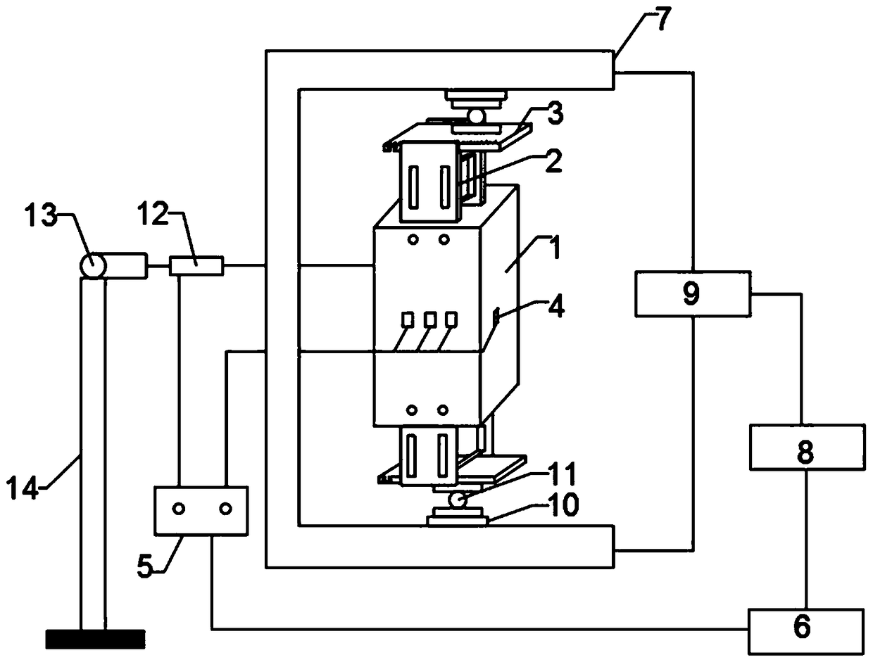 Adjustable and detachable type large eccentric compression column testing device and method