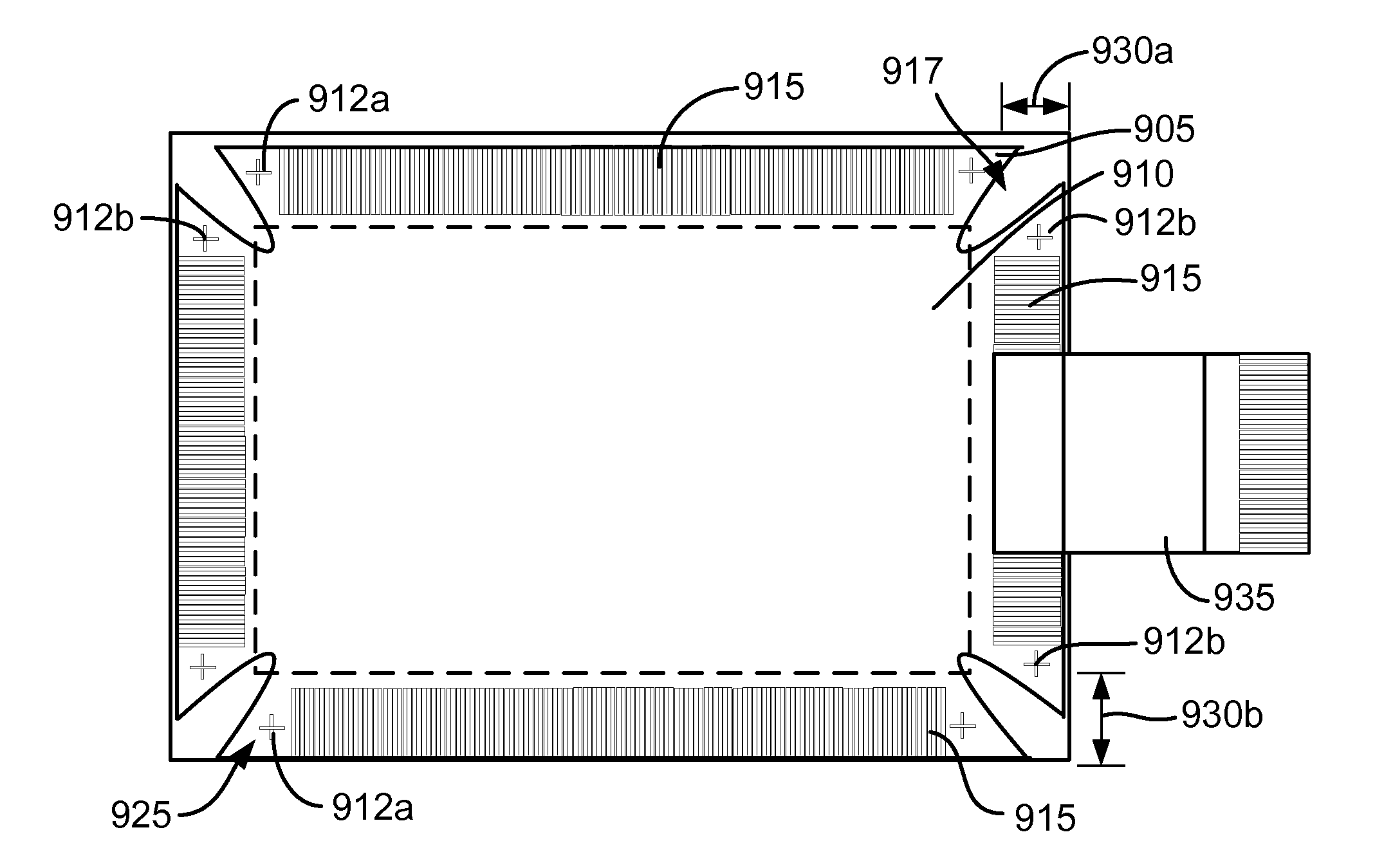 Flex Design and Attach Method for Reducing Display Panel Periphery