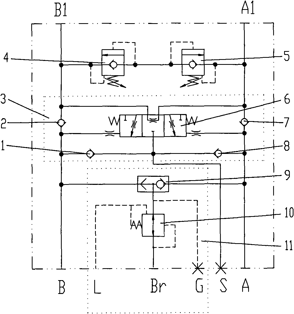 Brake circuit of hydraulic motor