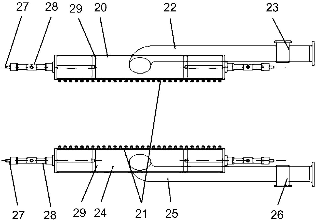 Energy-saving type sectional rack water collecting tube device and control method thereof