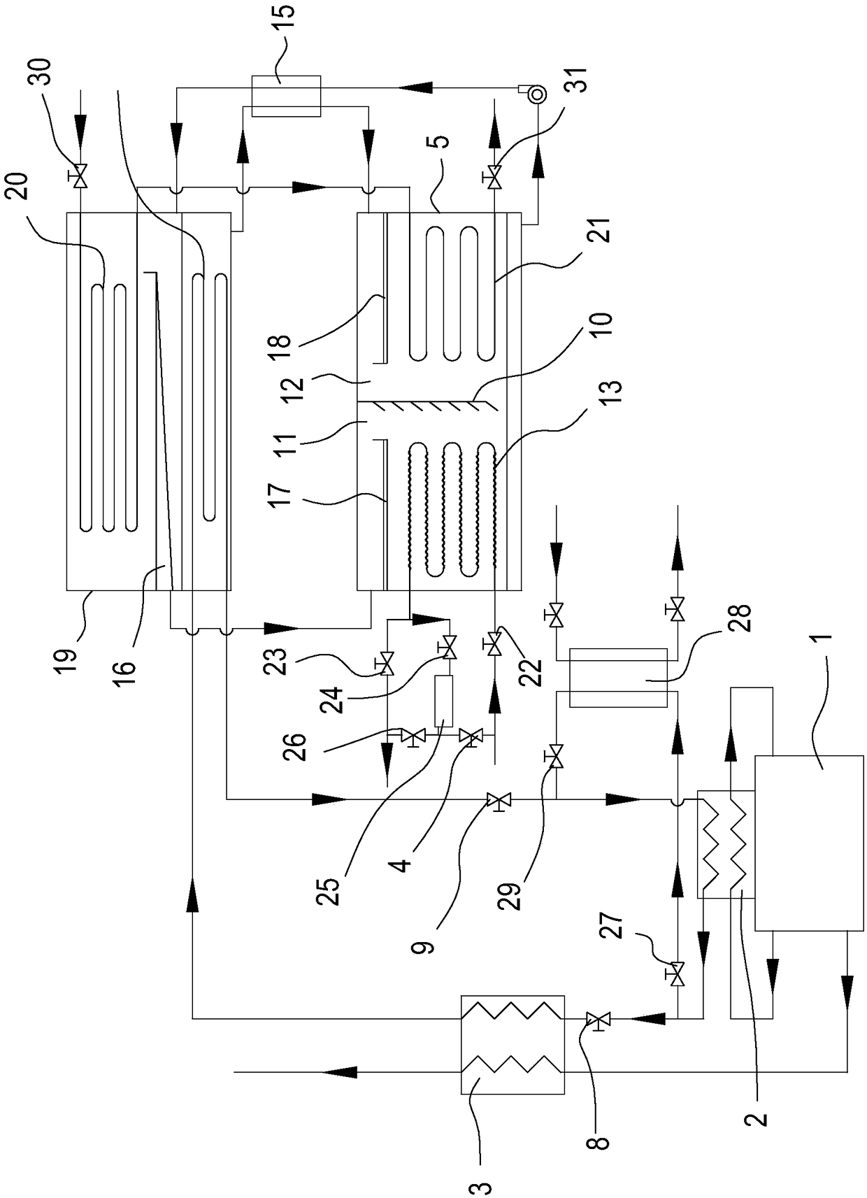 Lithium bromide absorption type refrigerating unit driven by waste heat of internal combustion engine and control method