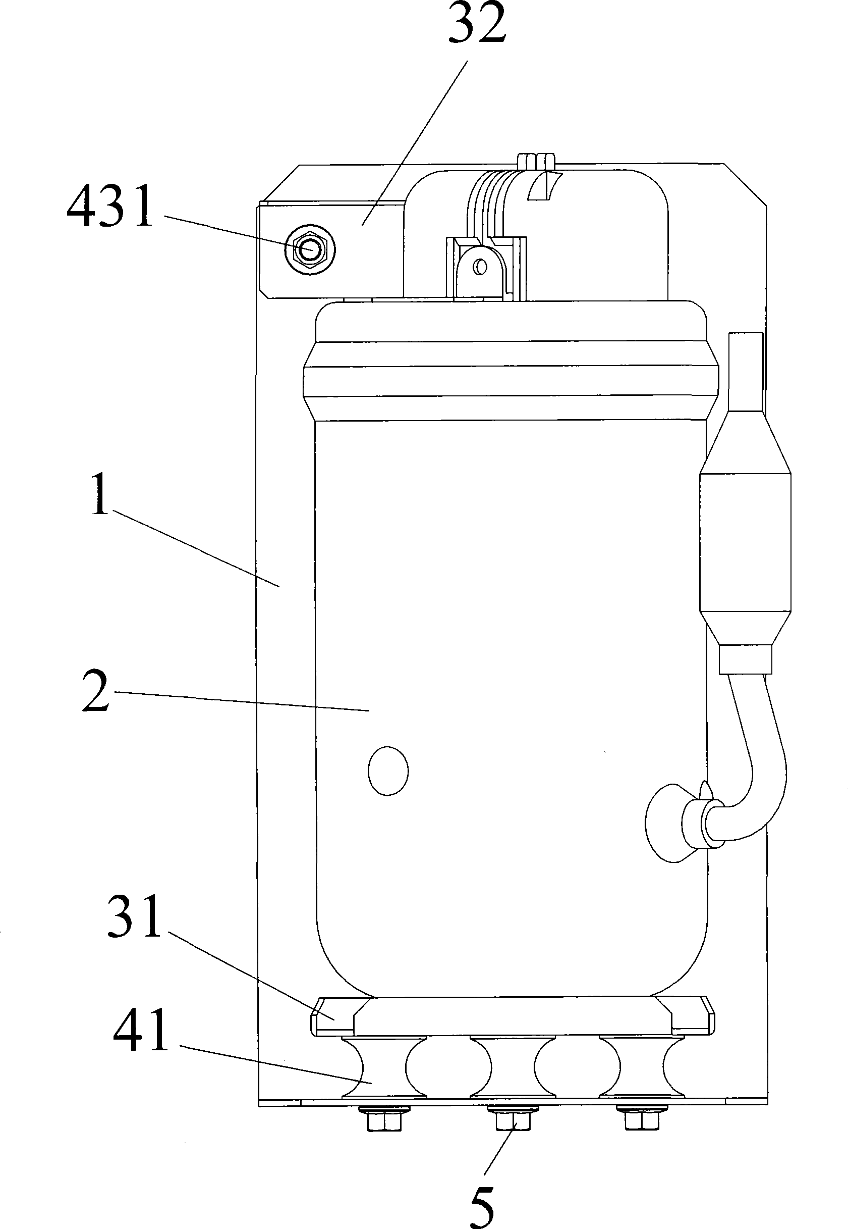 Shock absorber of air-conditioned compressor