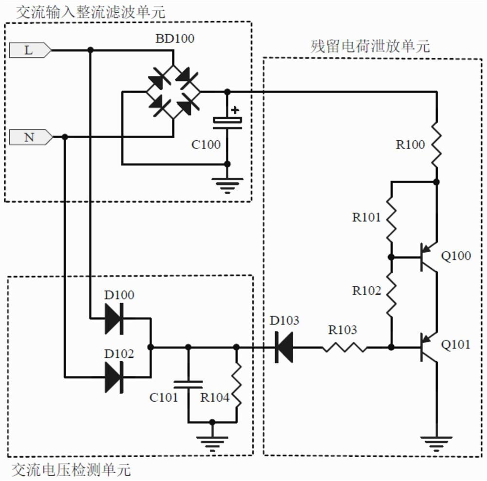 Automatic residual charge discharge circuit of switching power supply and control method thereof