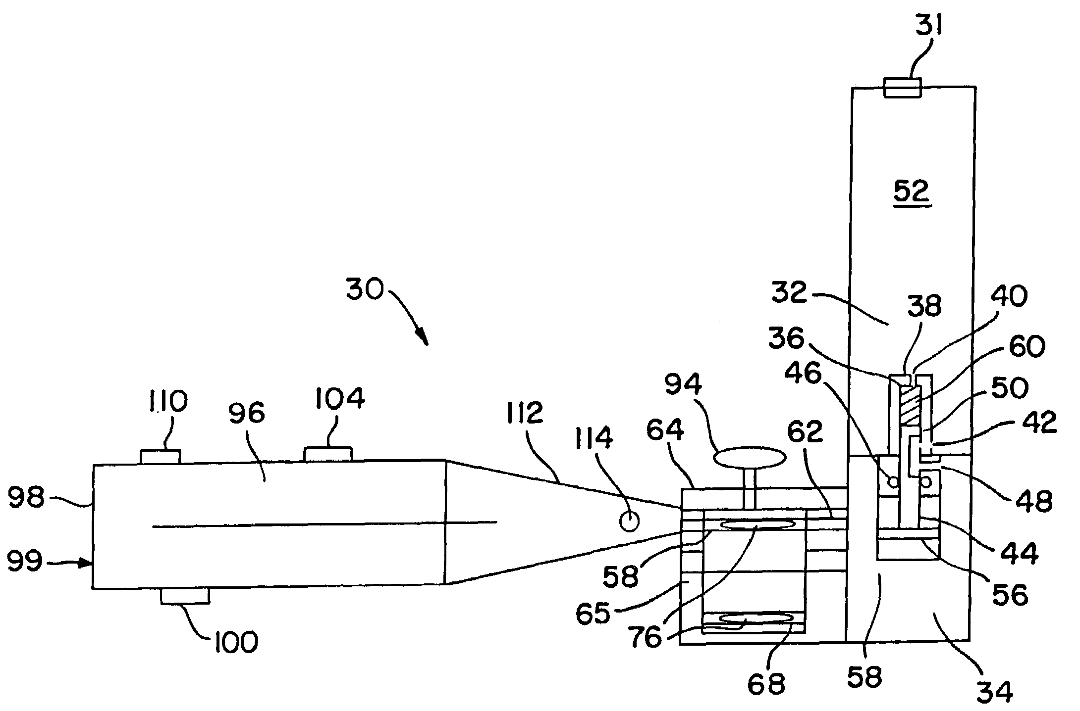 Portable gas operating inhaler