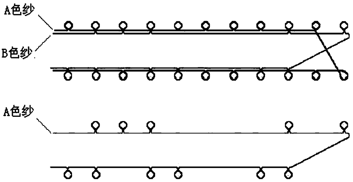 Weaving method of fully-fashioned floating thread jacquard