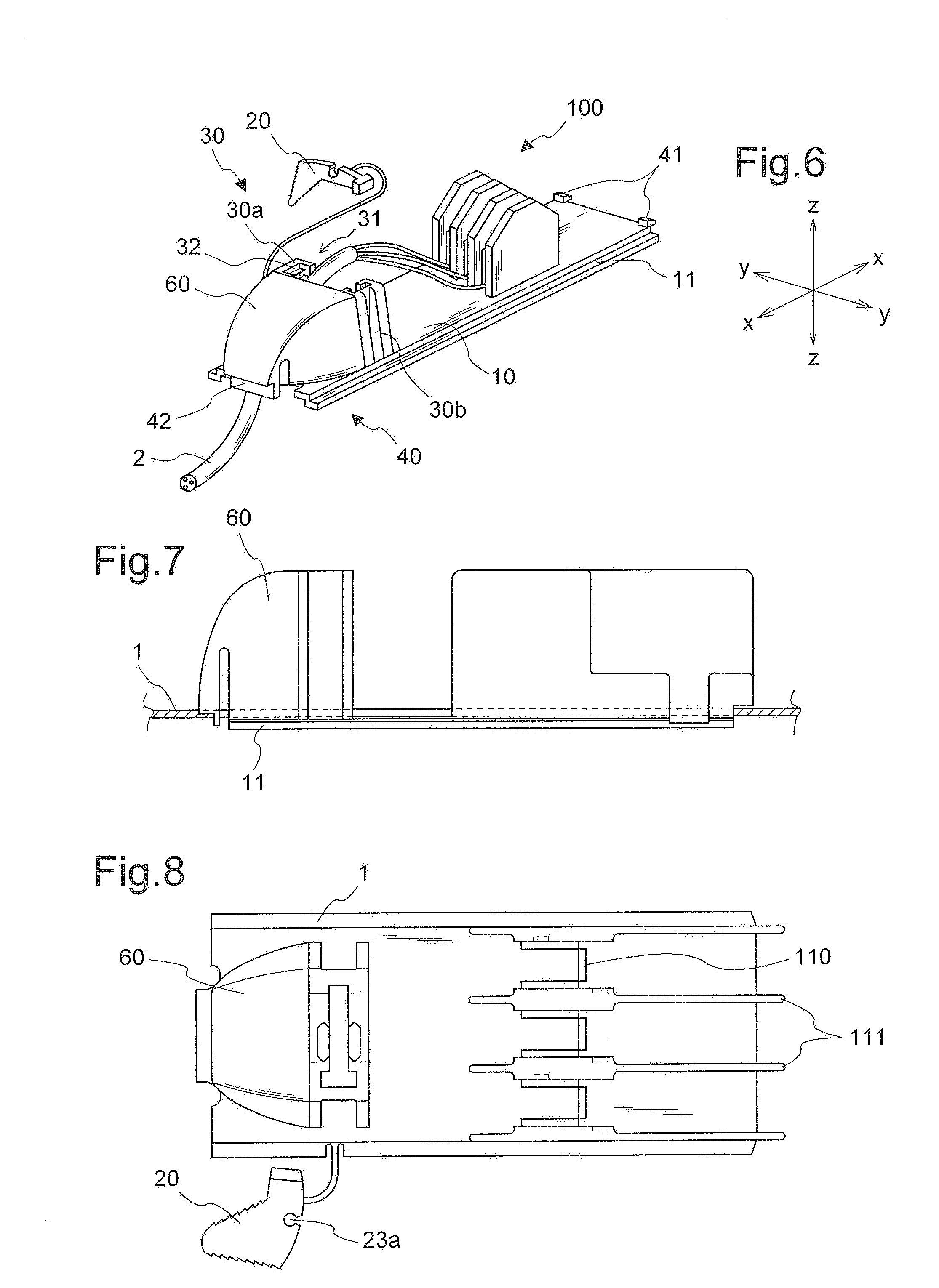 Combined Cable Guiding/Clamping Device