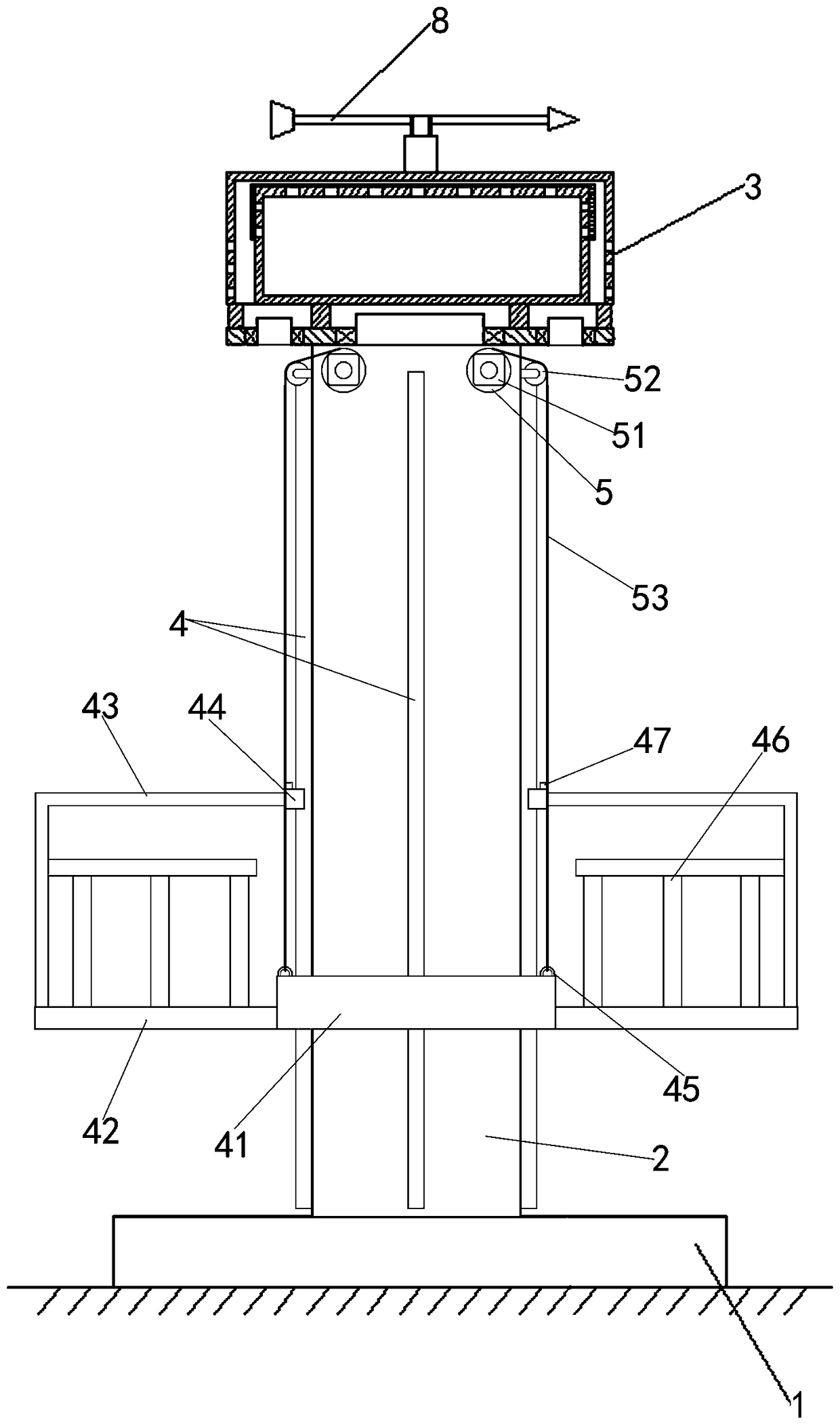 Vertical-lifting-type communication equipment for repairing