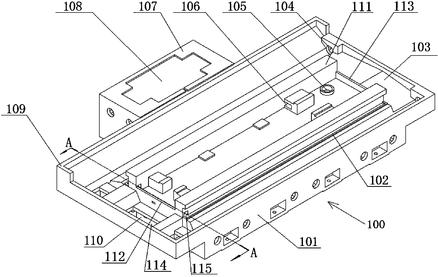 Optical-mechanical structure for vertical machining center