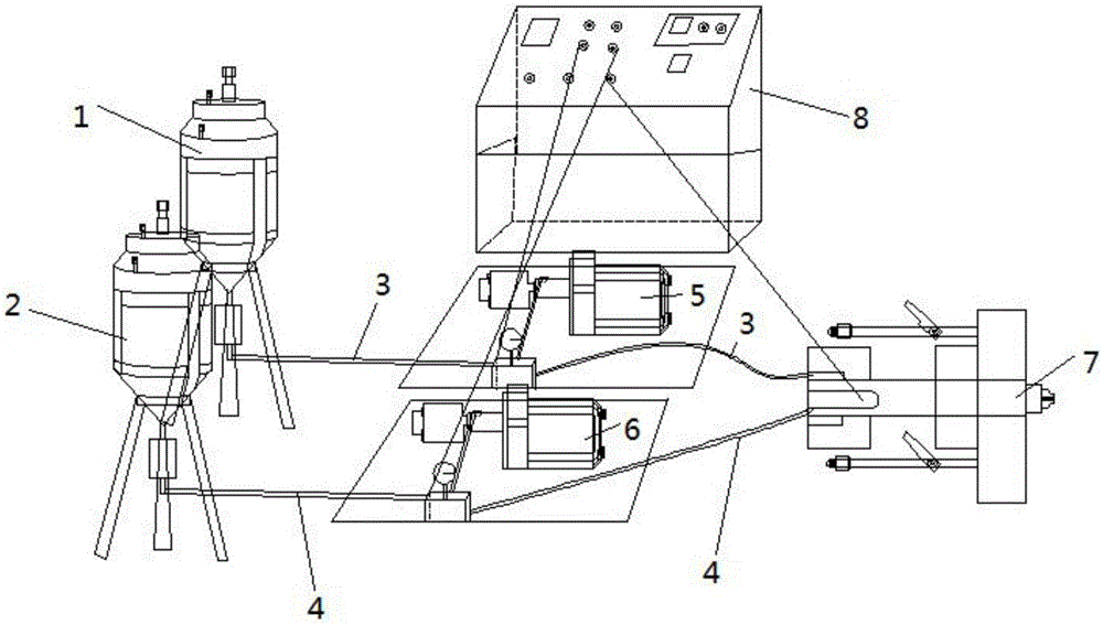 Injection type two-component epoxy pultrusion glue-injection system