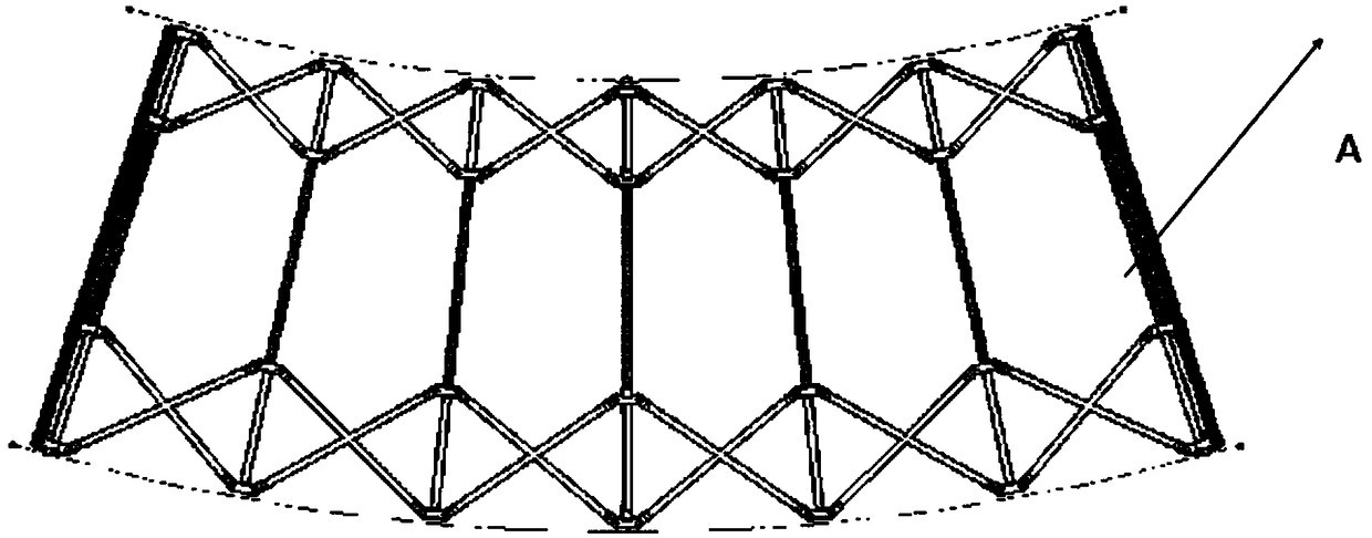 Novel double-layer scissor parabolic cylindrical expandable truss antenna device