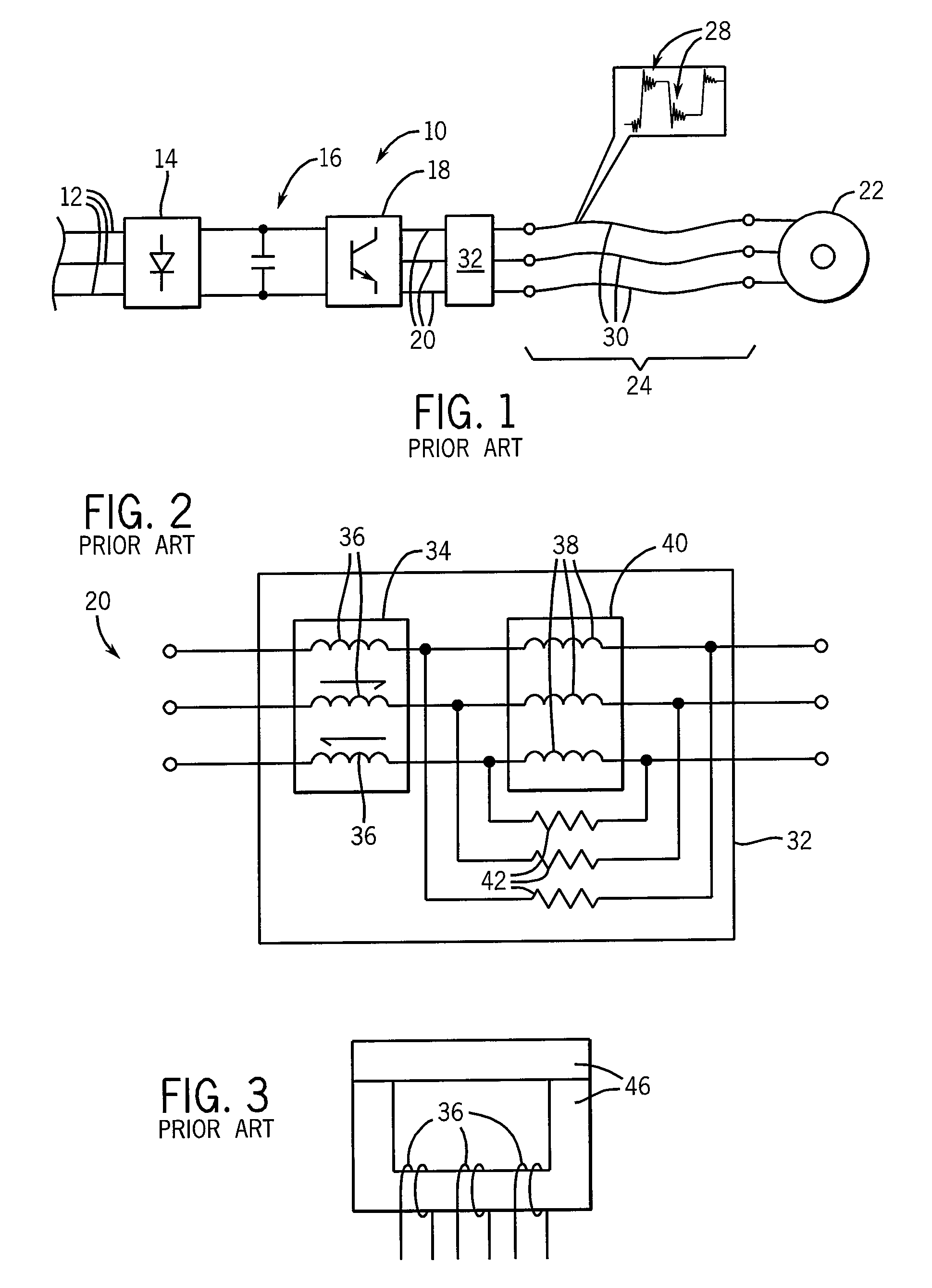 Method and apparatus for reducing differential mode and common mode reflections in motor drives