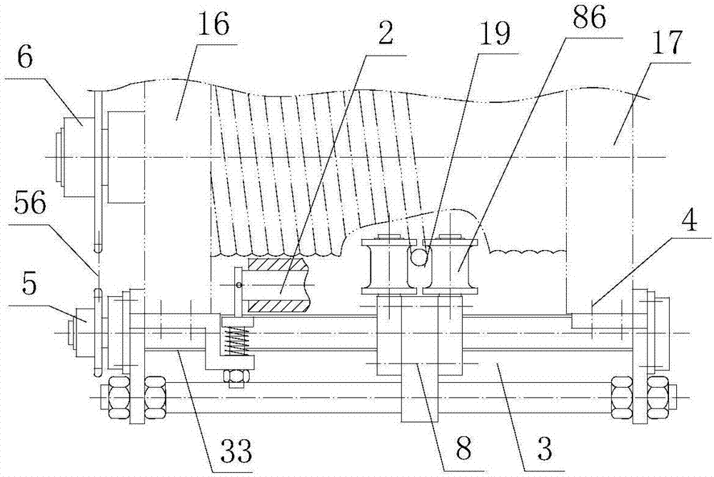 Rope guide with sleeve pipe type rope-pressing machine and guide rod type adjustable rope-guiding device