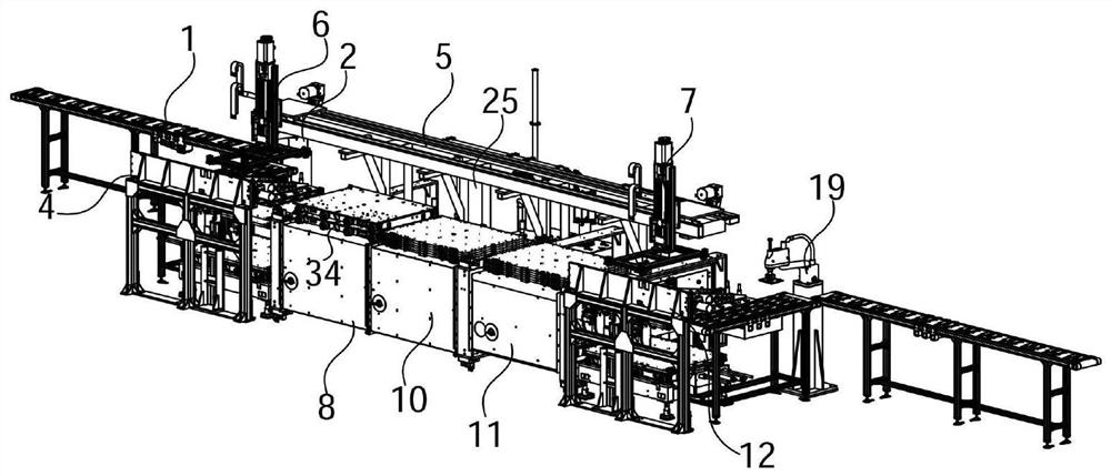 Tunnel furnace water removal device with recyclable material vehicle and production process thereof