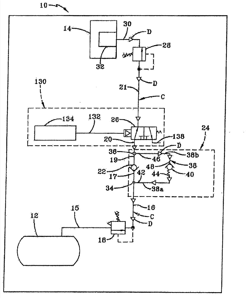 Tire inflation system with discrete deflation circuit