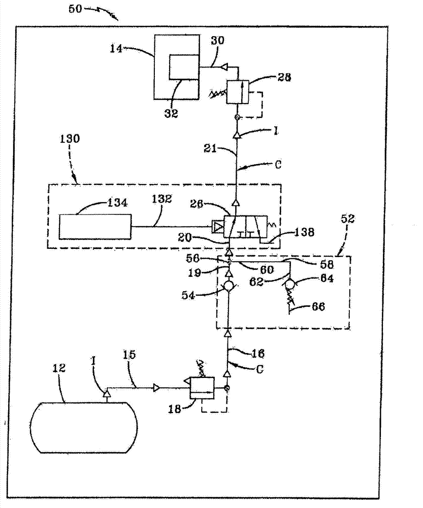 Tire inflation system with discrete deflation circuit