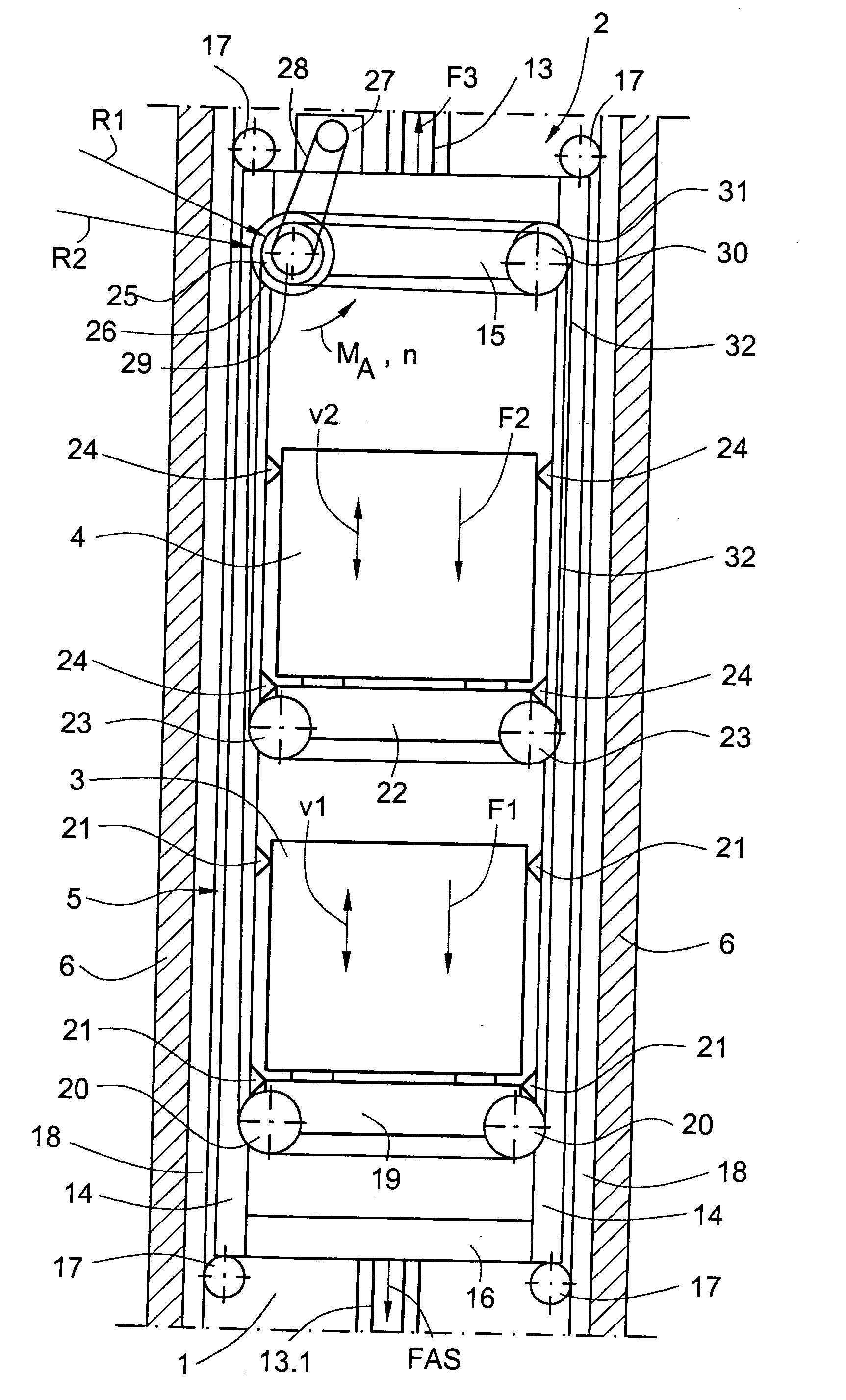 Equipment for fine positioning of the cars of a multi-stage car for an elevator