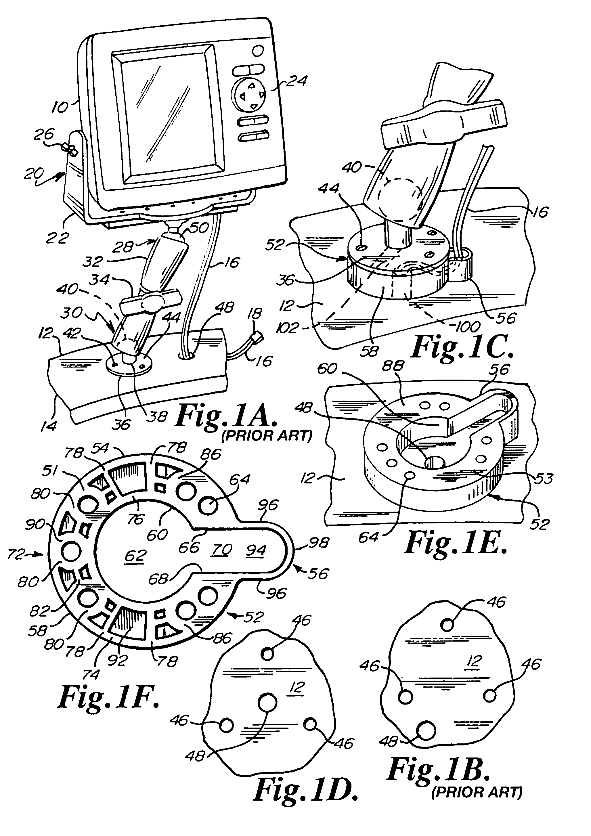 Boat mounted interface for directing a bend in a flexible element