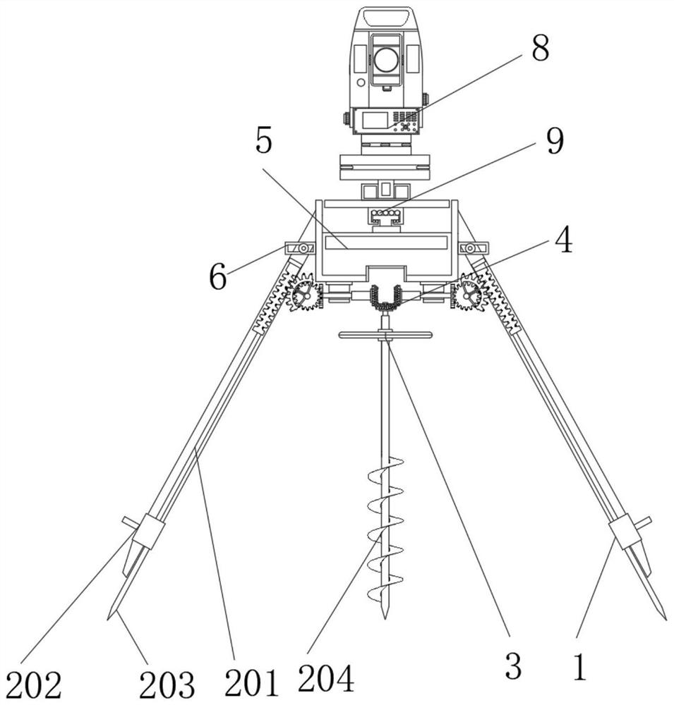 Engineering exploration auxiliary surveying and mapping device with contraction structure