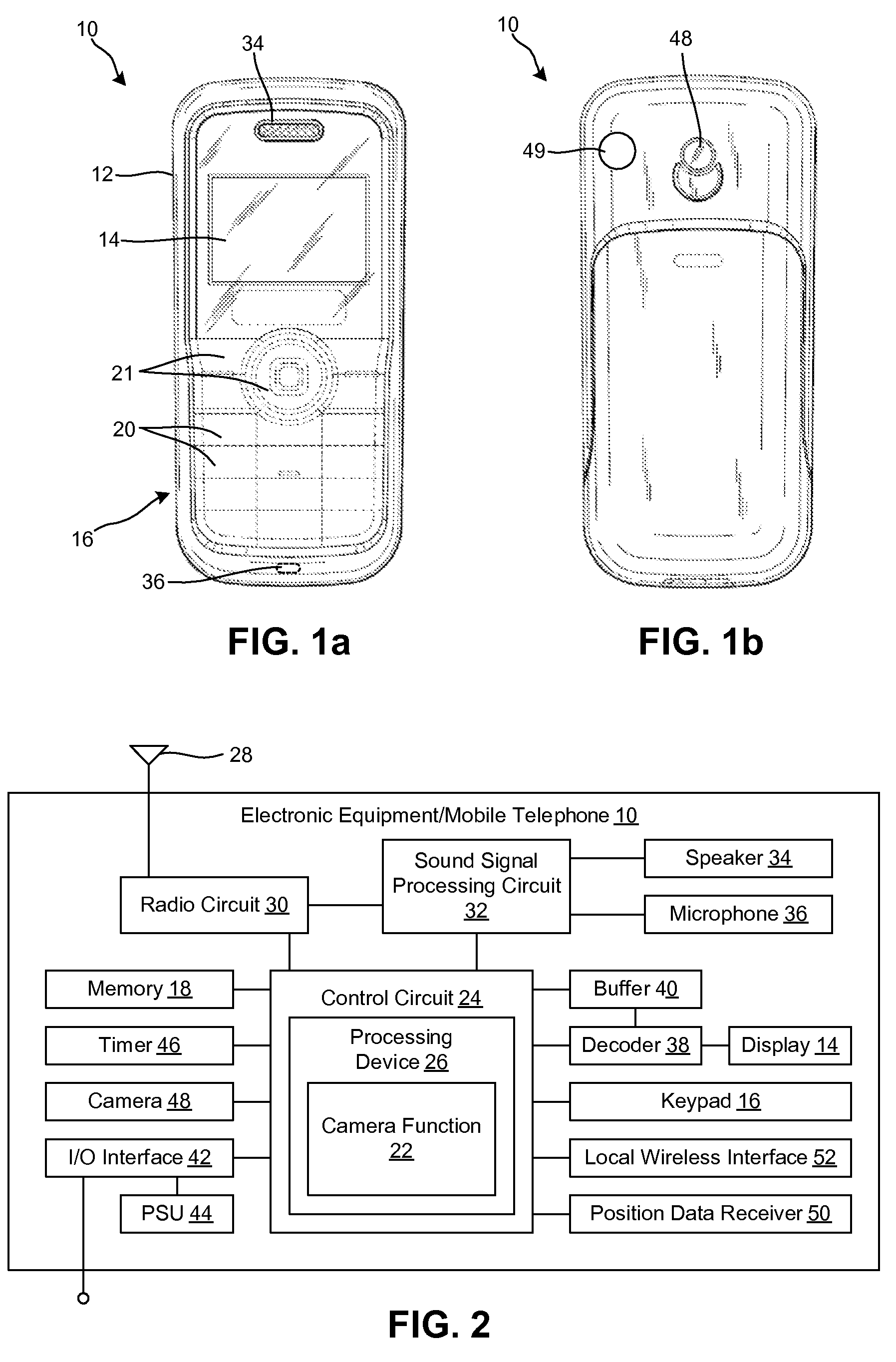 Method and system for adjusting camera settings in a camera equipped mobile radio terminal