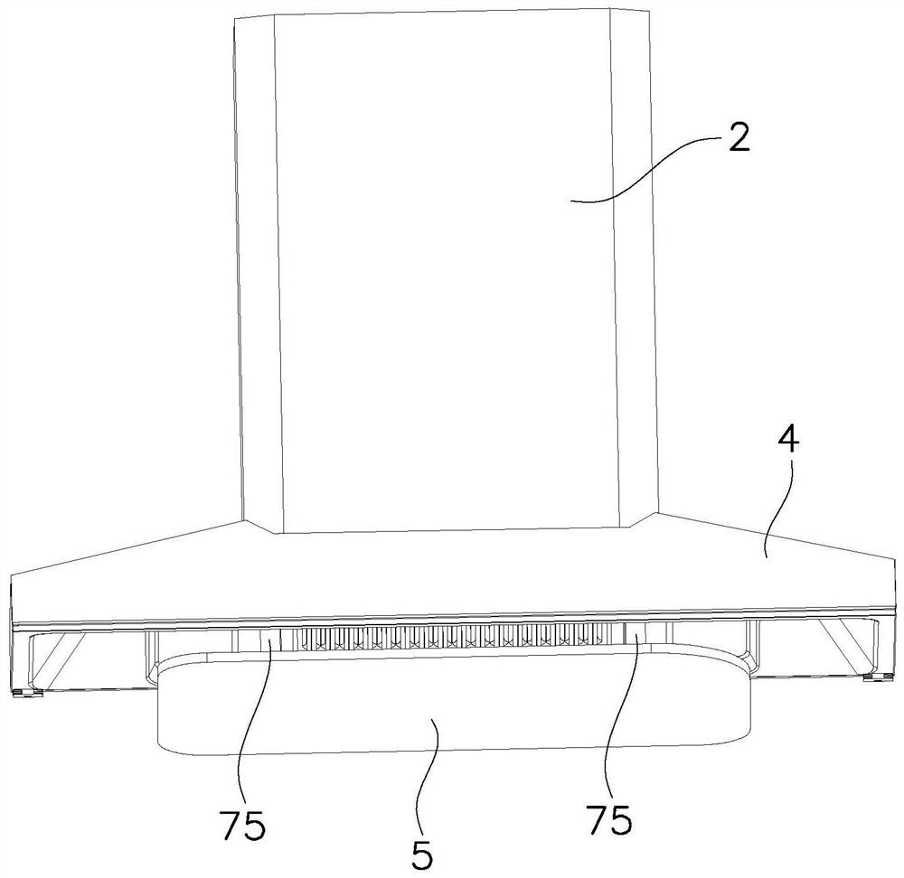 Range hood with movable smoke deflector and control method thereof