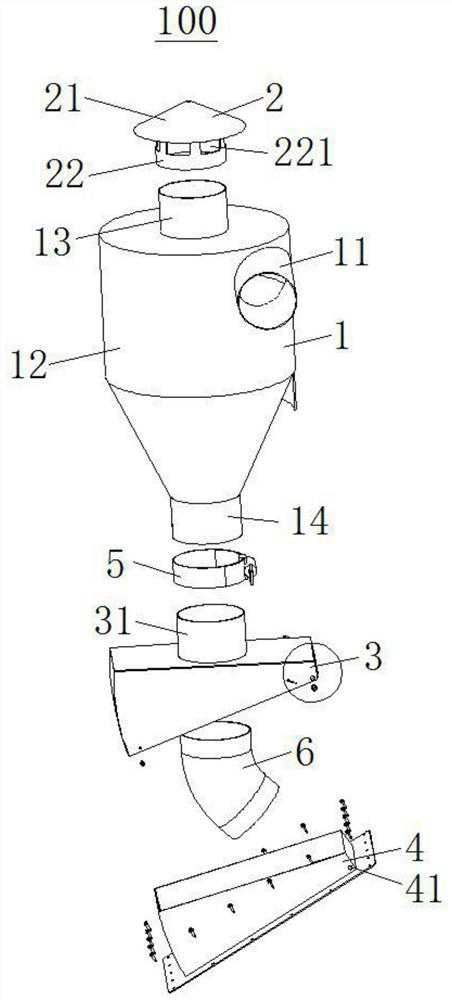 Gas-material separator