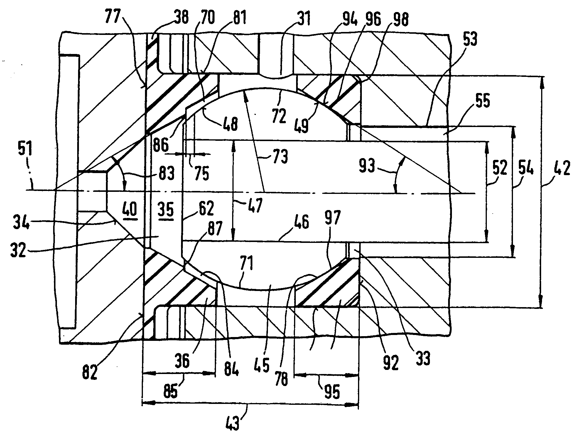 Valve for liquid separation