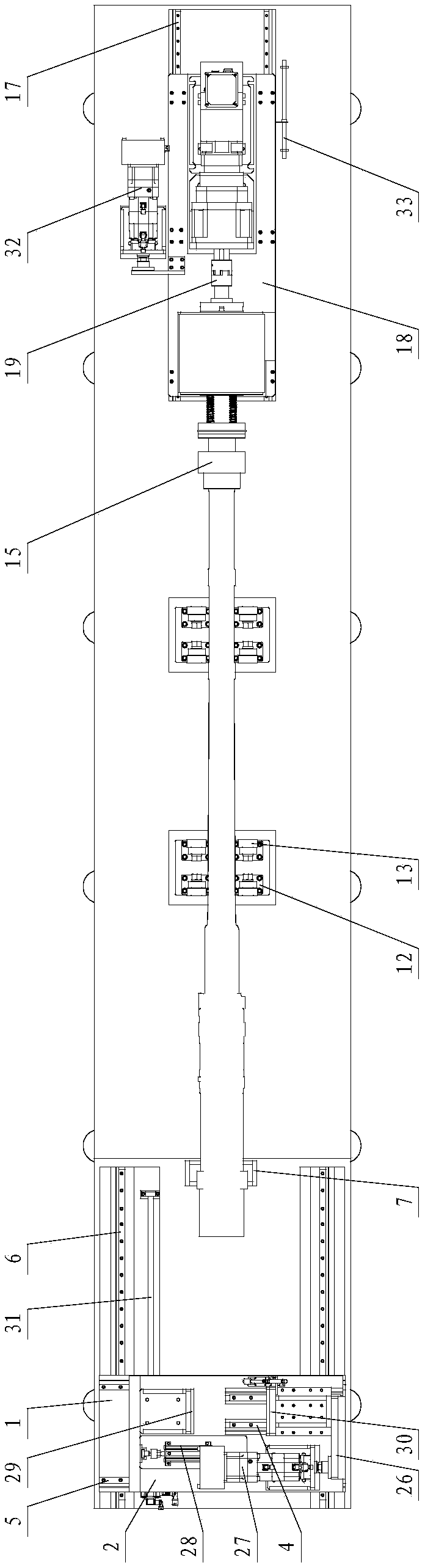 Pipe-fitting-like threaded screwing mechanism for heavy-weight and large length-diameter ratio