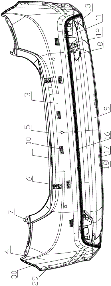 Rear bumper mask assembly