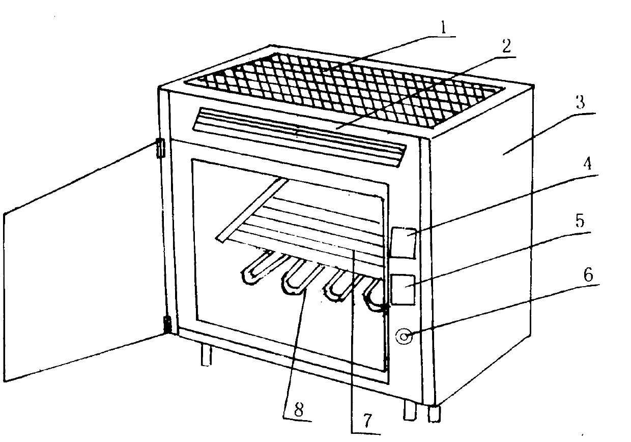 Cabinet connecting type smokeless electric oven