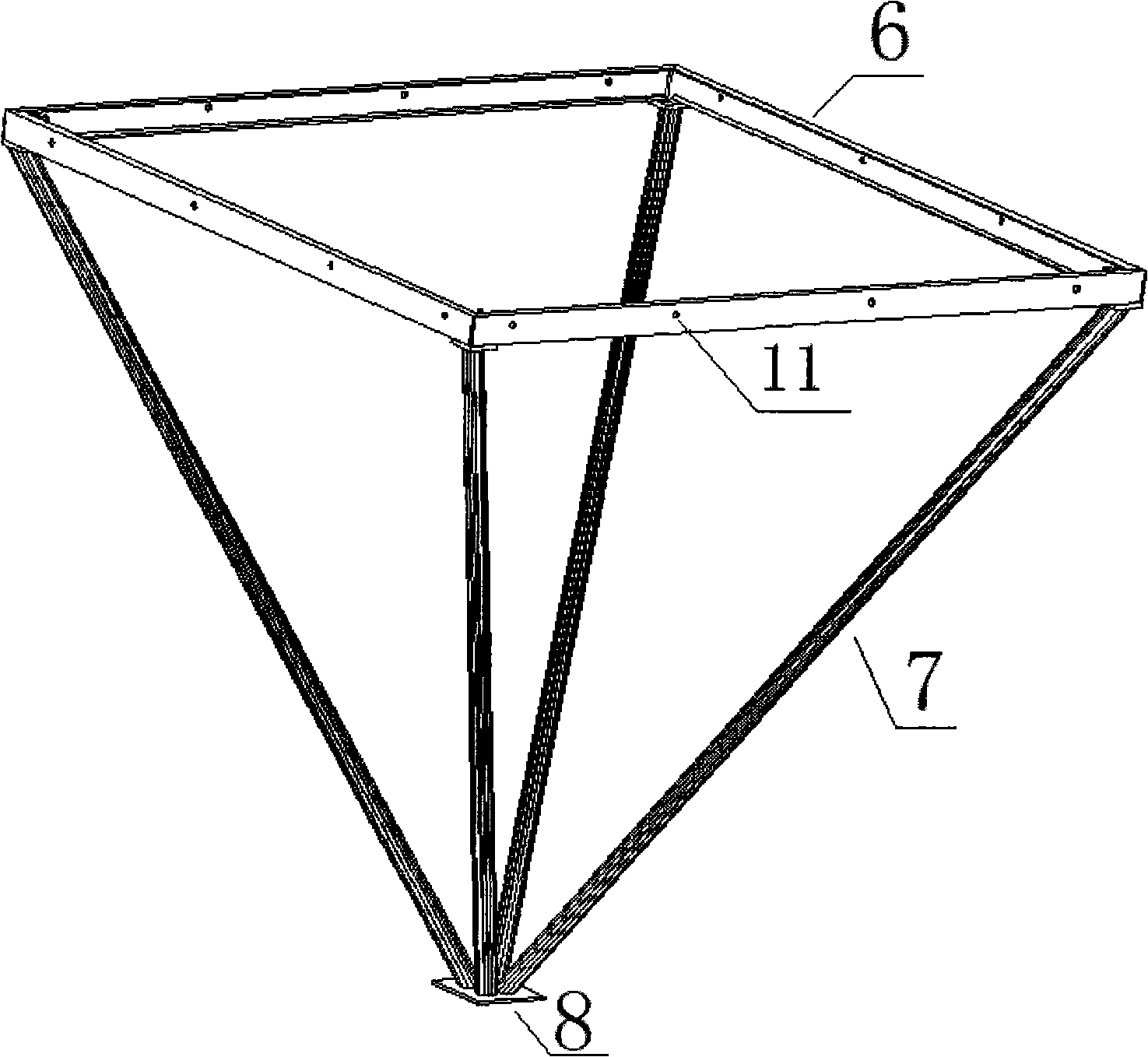 Bolt connection prefabricated assembly quadrangular pyramid space grid structure and manufacturing method thereof