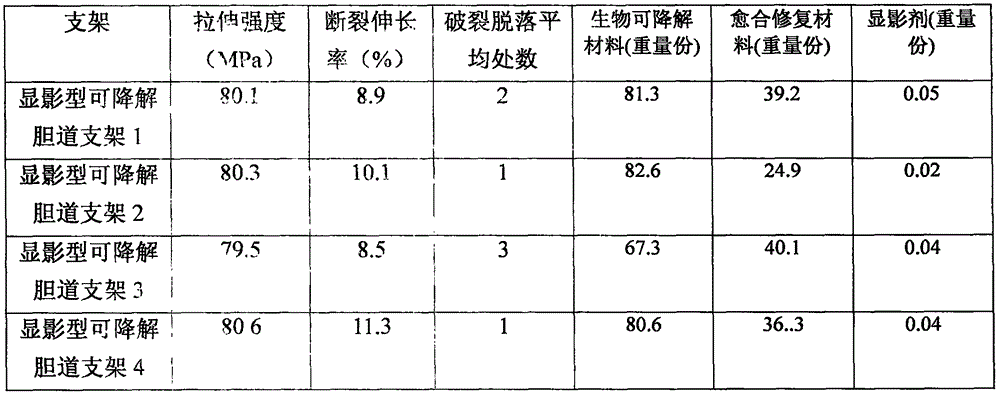 Development type degradable repair biliary tract stent