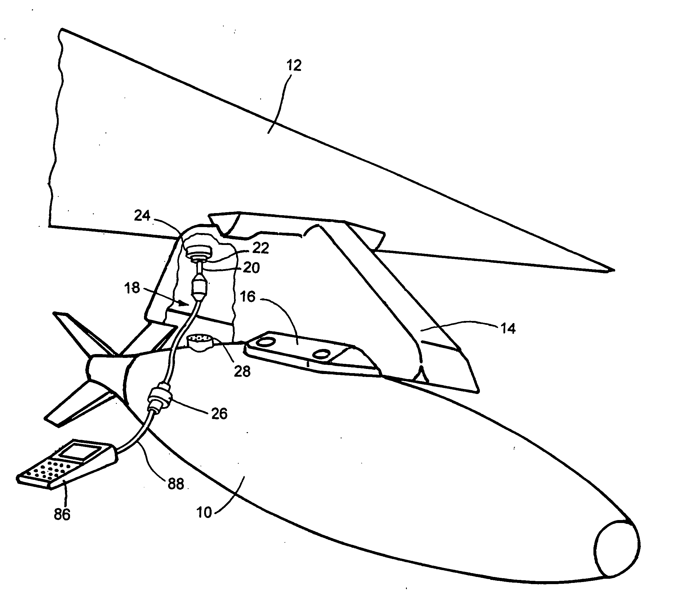 Self-contained airborne smart weapon umbilical control cable