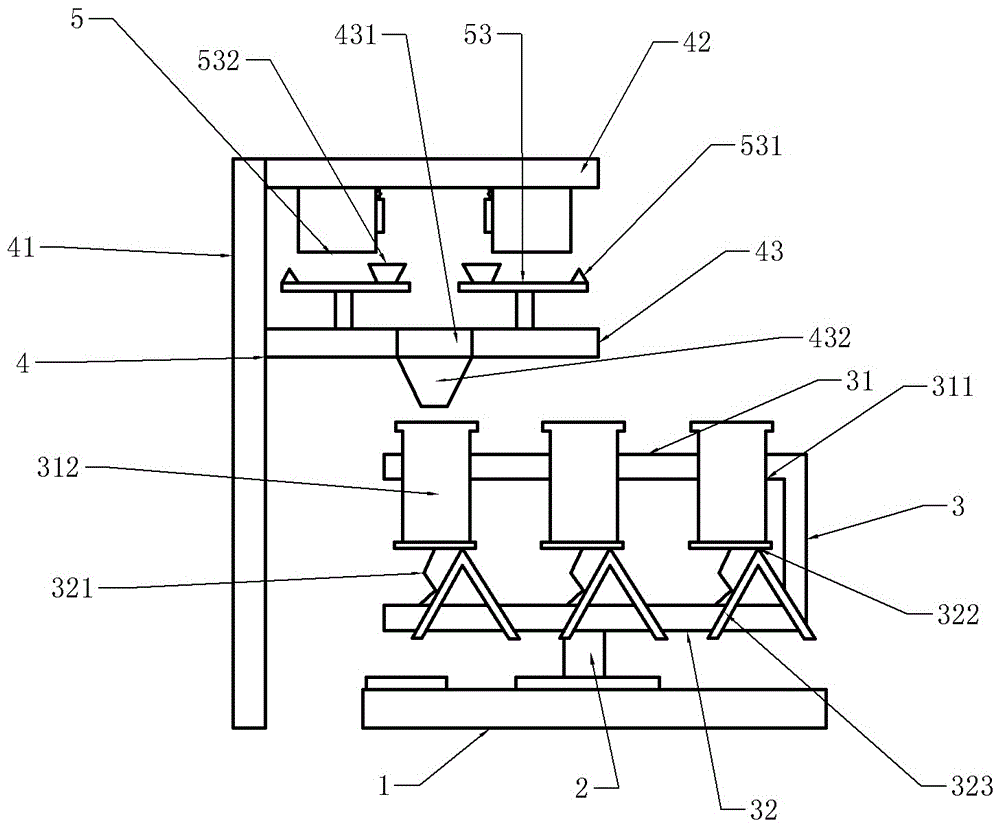 Material proportioning device for producing carbon brushes