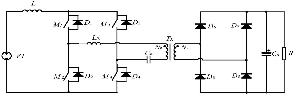 Boost full bridge isolation type converter and composite active clamping circuit thereof