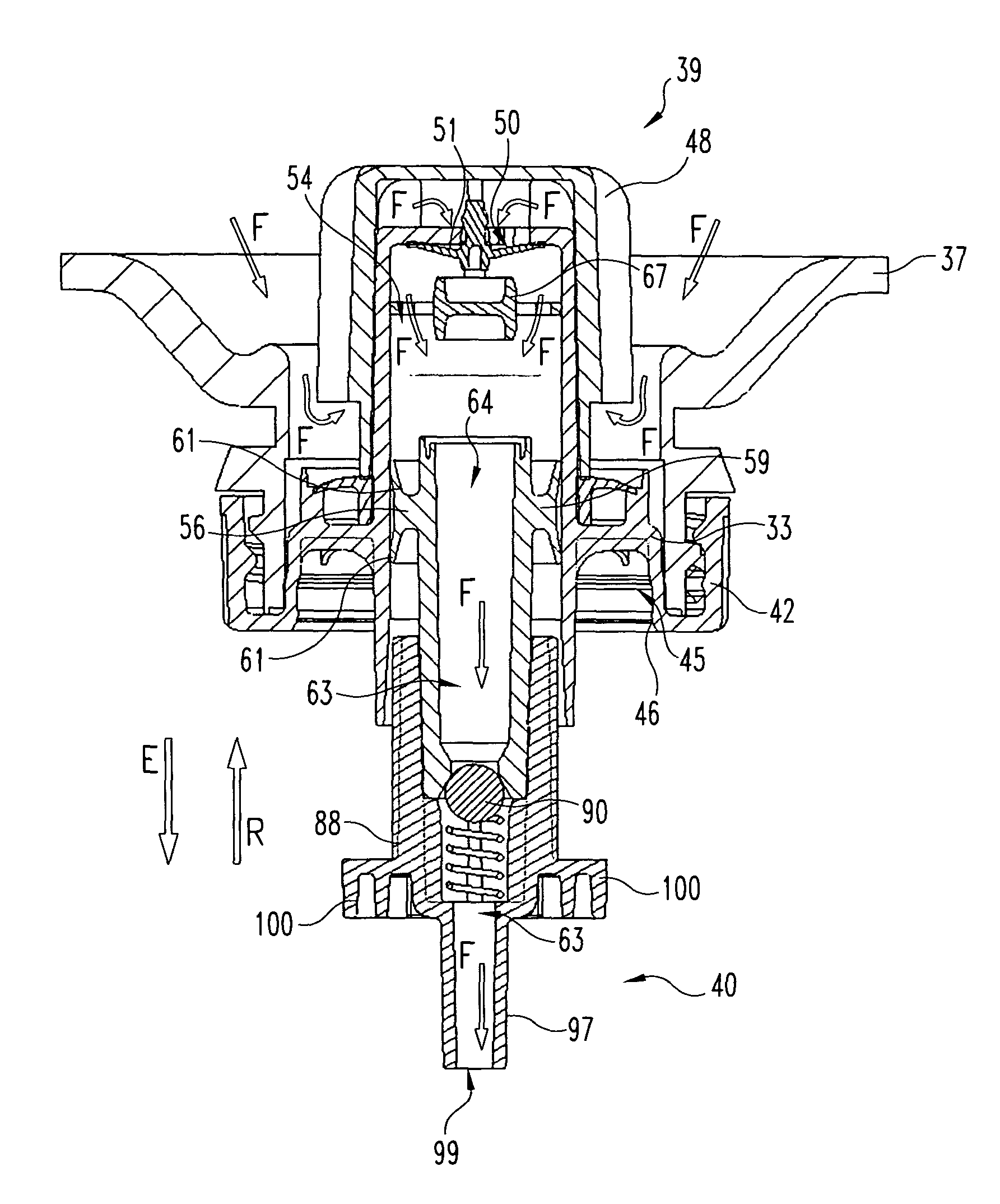 Inverted dispensing pump