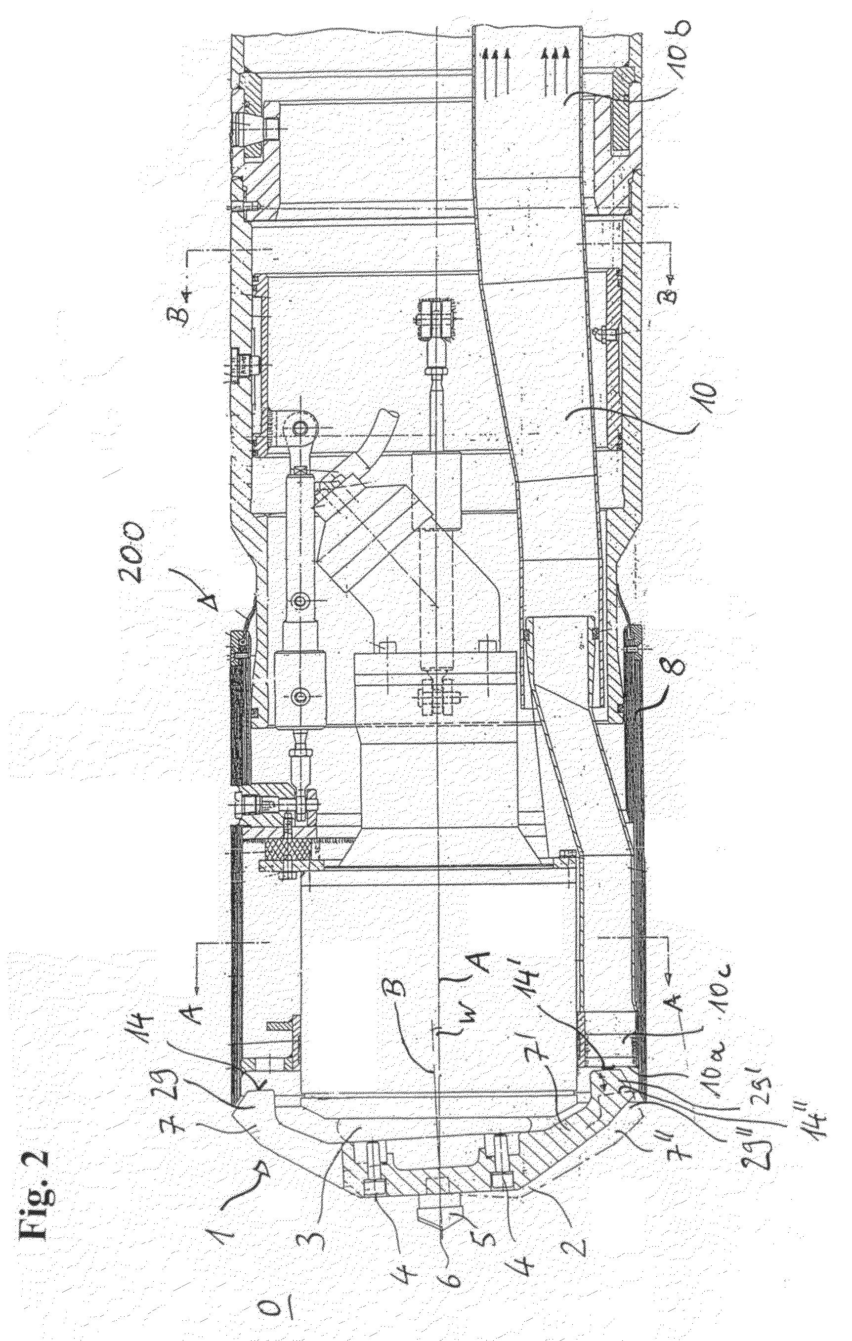 Device for advancing drillings in the ground