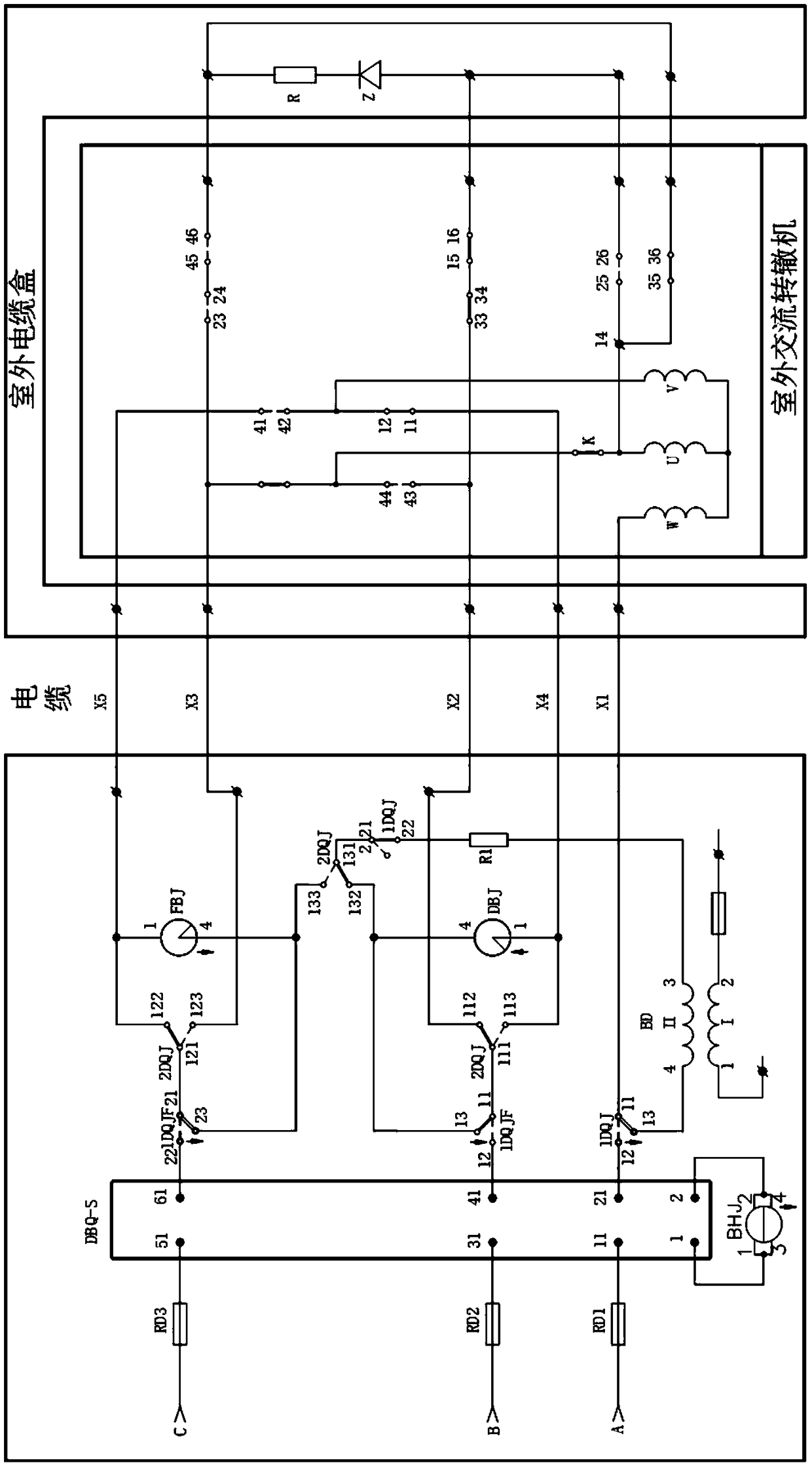 Alternating current switch device and system and control method thereof