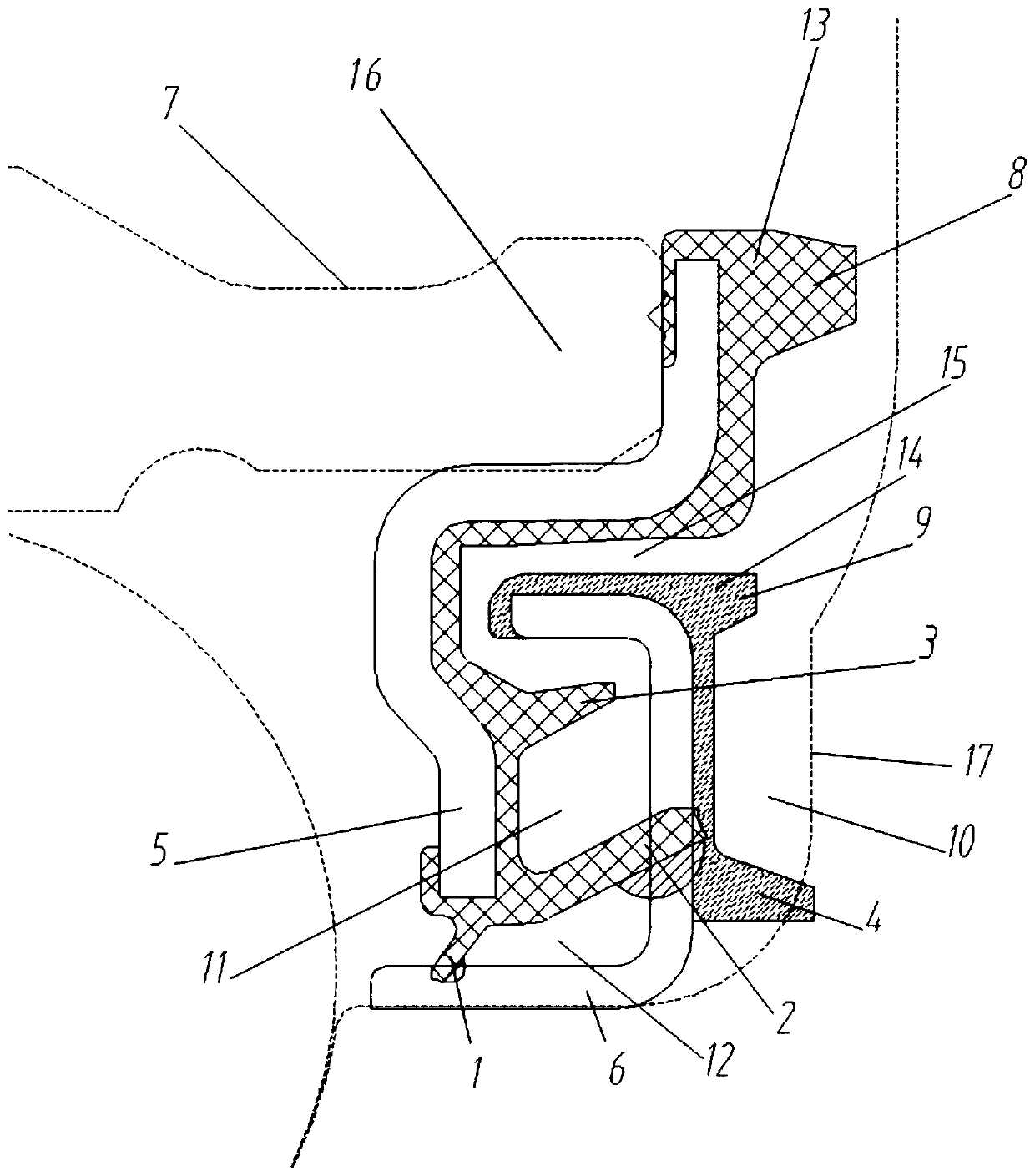 Seal assembly for hub bearing unit