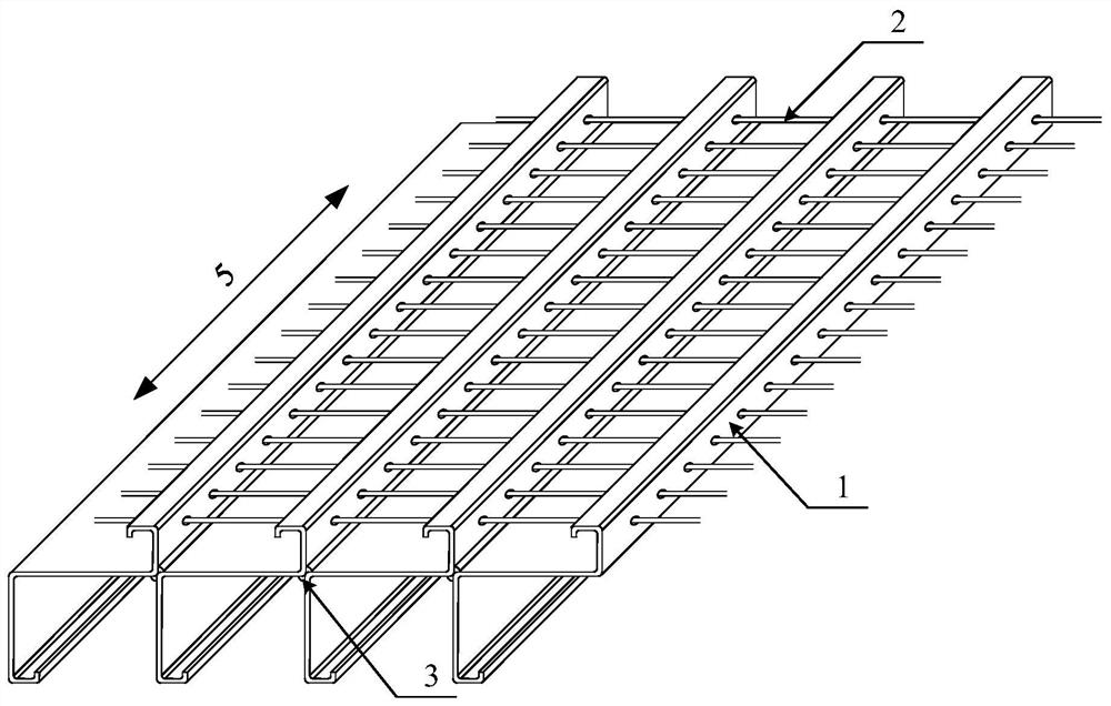 A ductile composite bridge deck composed of cold-formed z-shaped steel