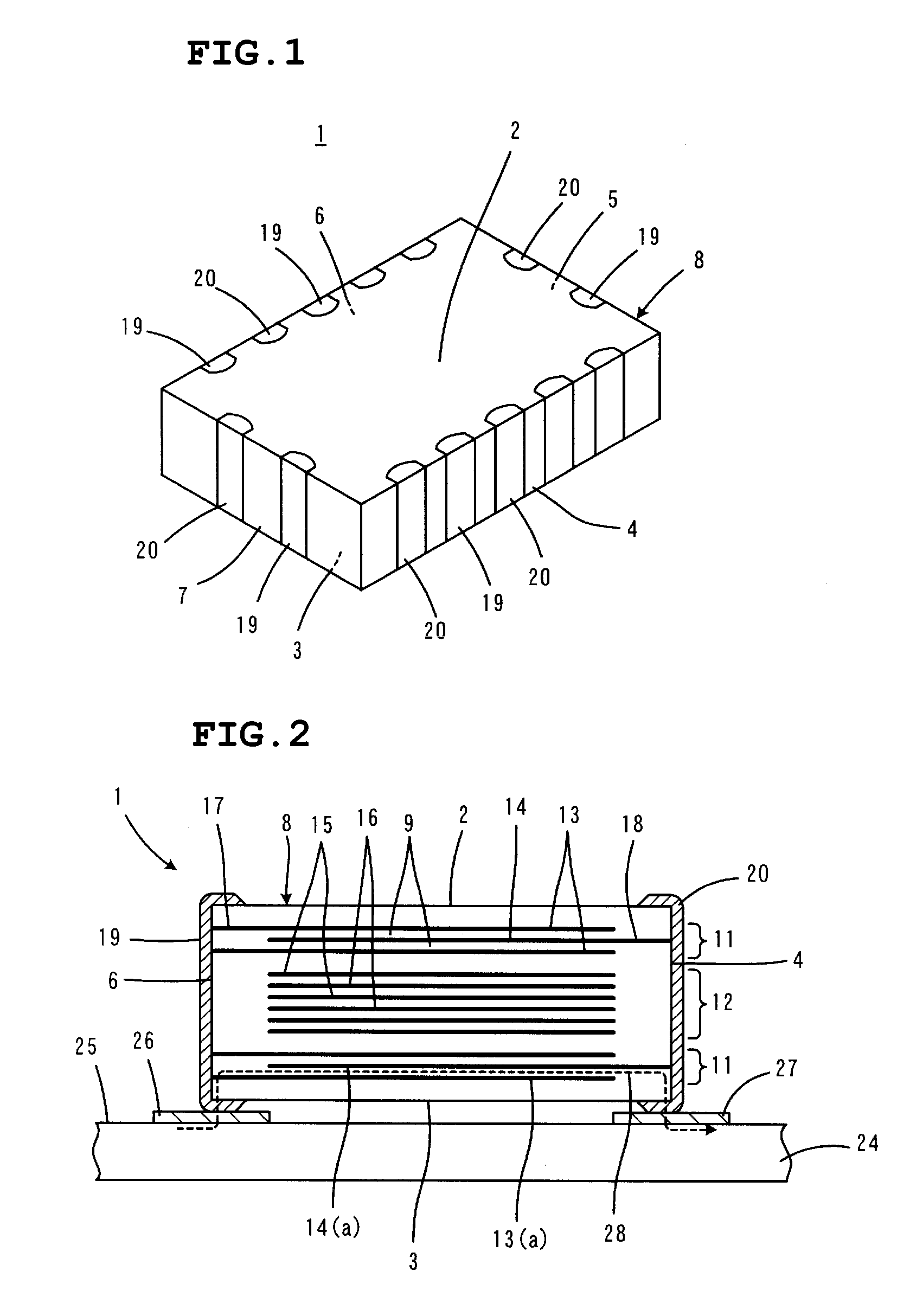 Monolithic capacitor and mounting structure thereof