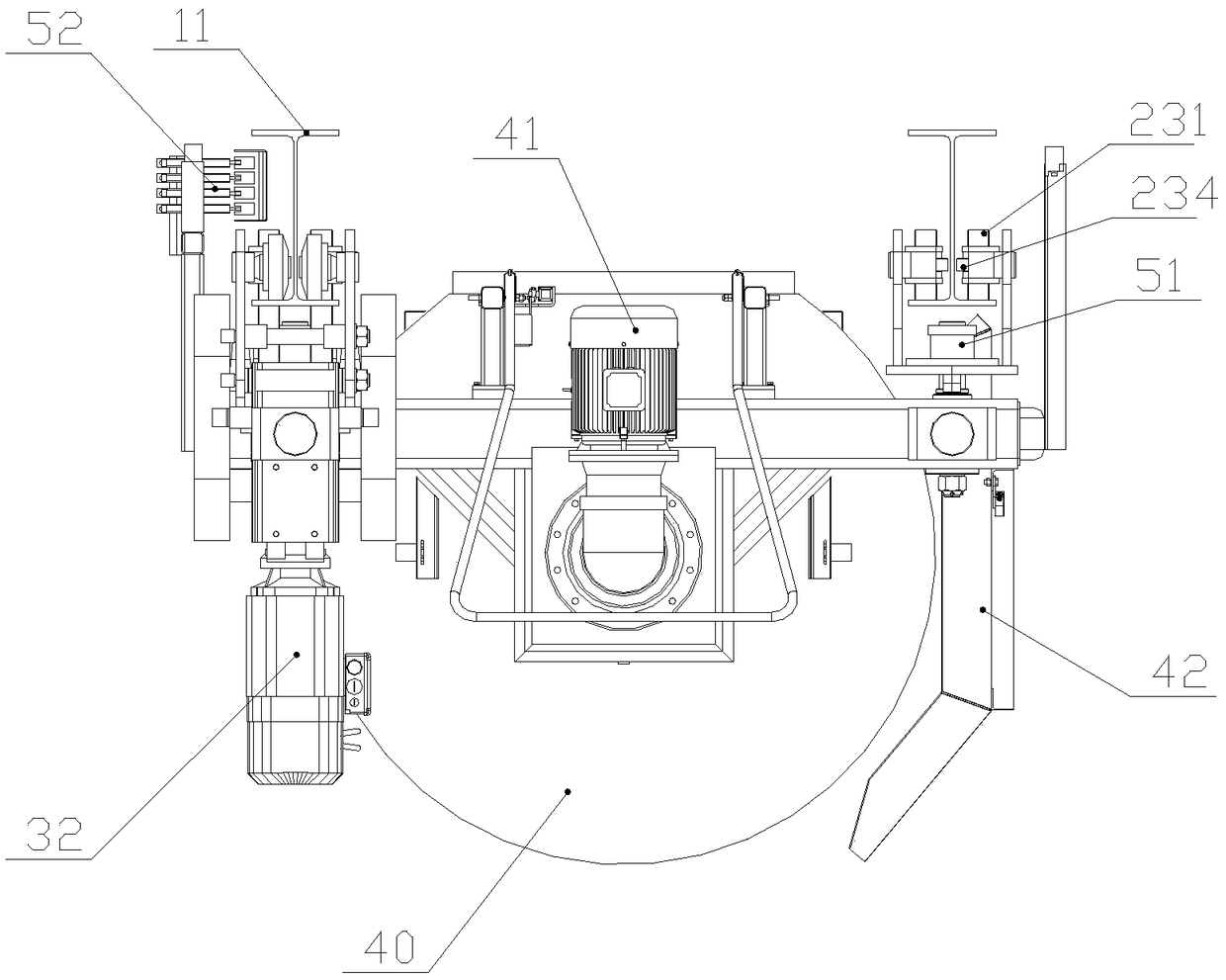 Downwardly-walking concrete conveying device